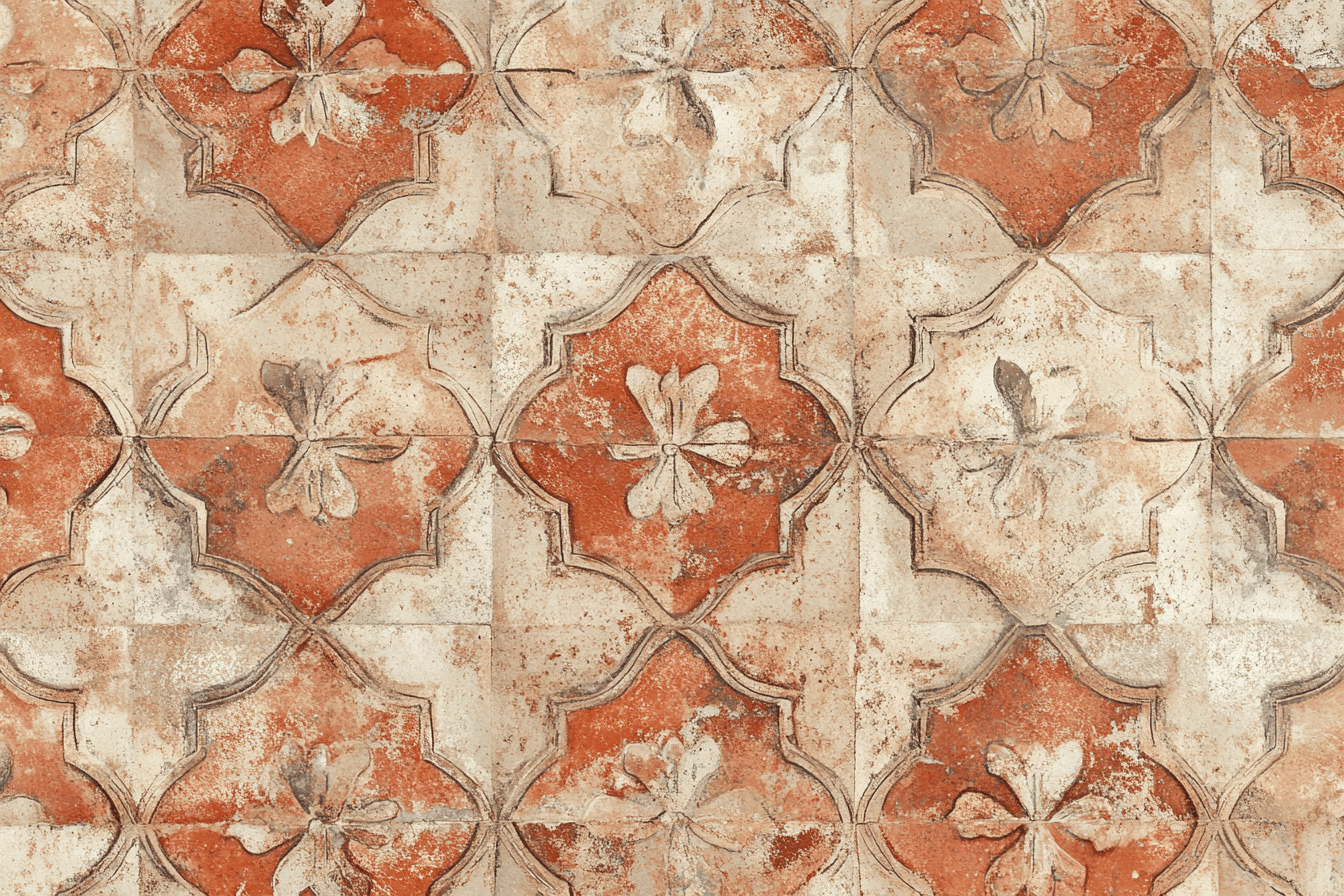 Terracotta Wallpaper and Vintage Tile | Murals Wallpaper