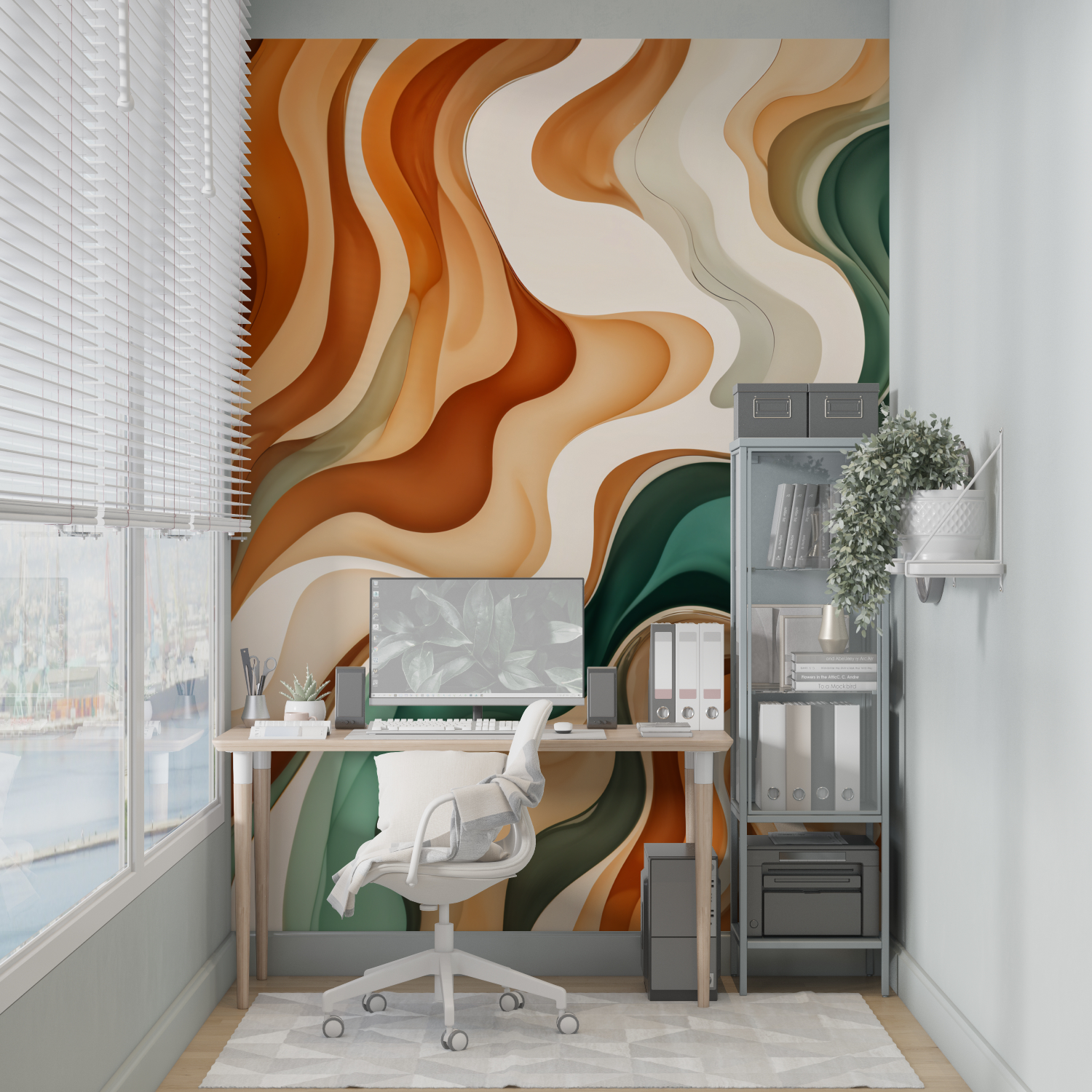 Green and Orange Wallpaper | Murals Wallpaper