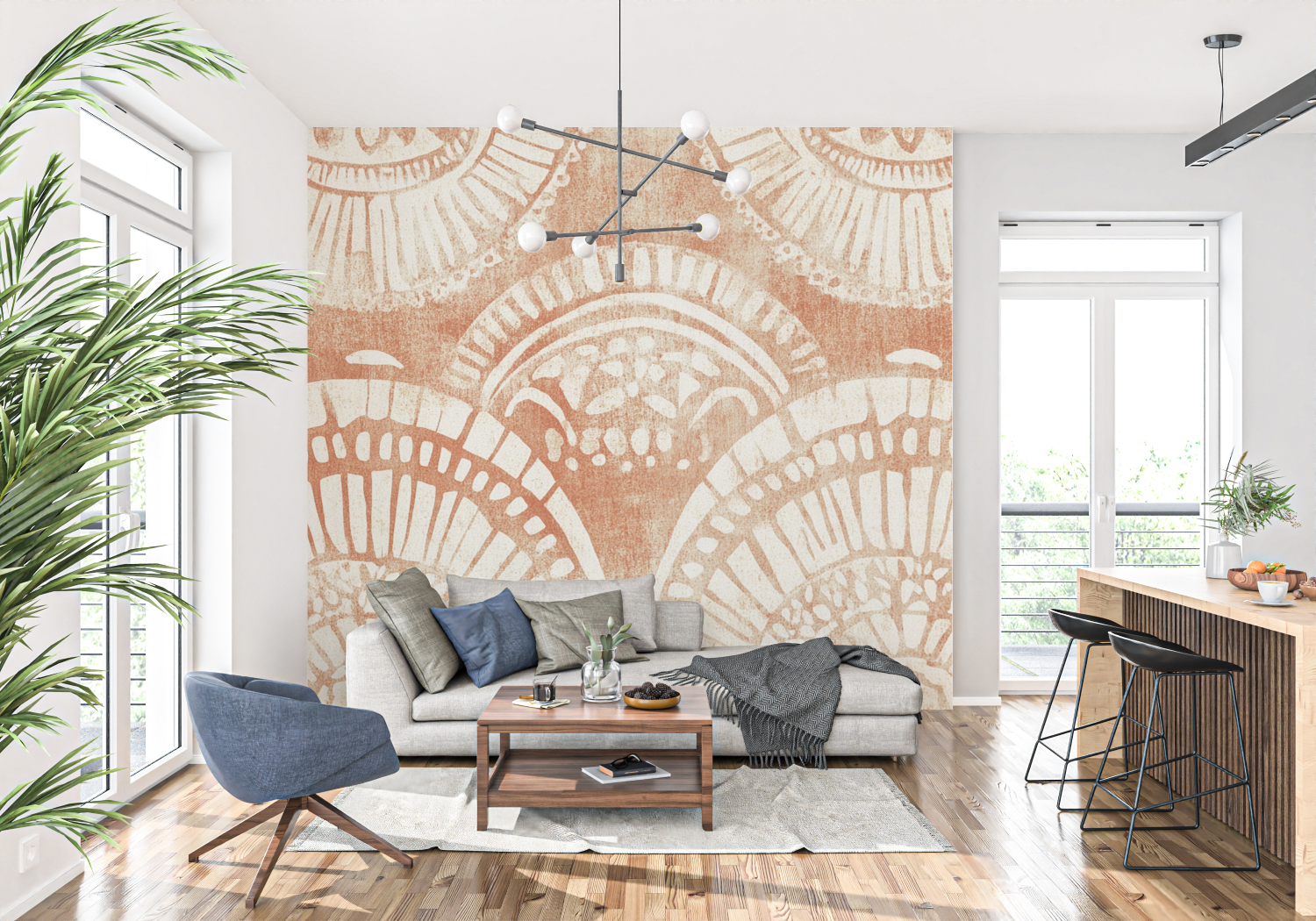 Papel de parede Boémio Terracotta | Murais Papel de parede