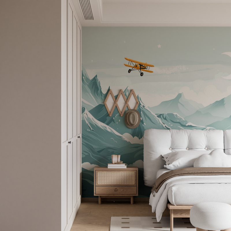 Scandinavian Airplane Wallpaper for Kids | Murals Wallpaper