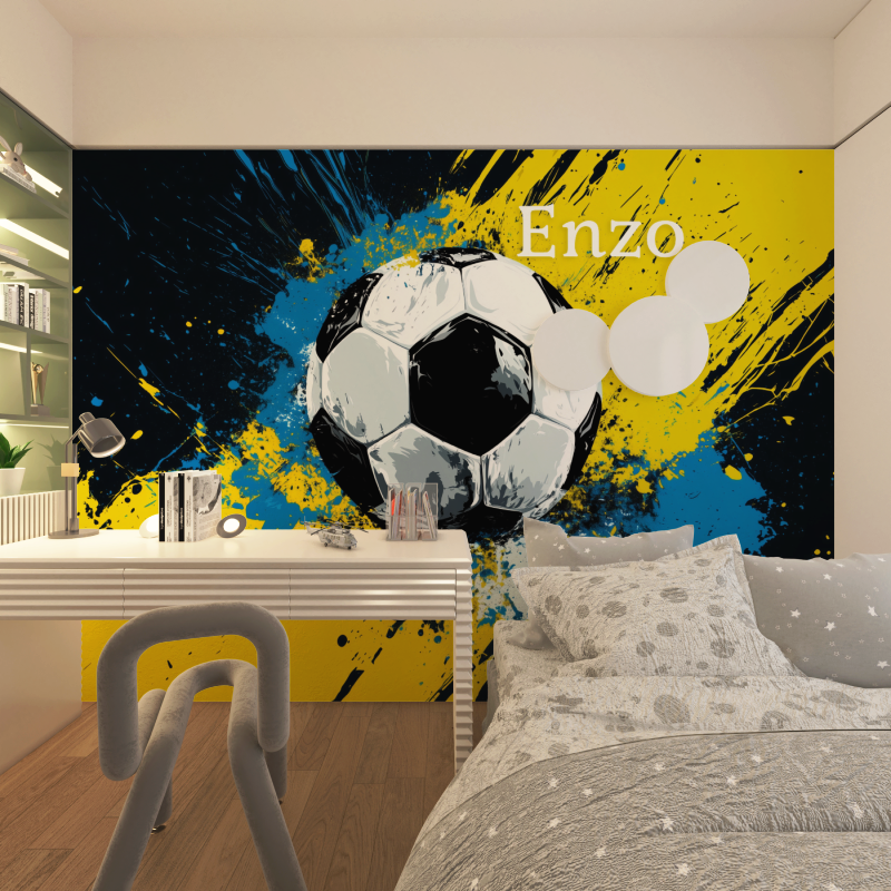 Papier-Peint-Prenom-Fußball-Schlafzimmer-Jugendliche