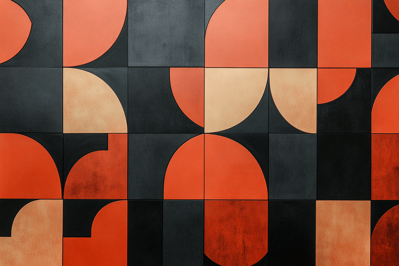 Papier Peint Terrakotta und Noir Graphique
