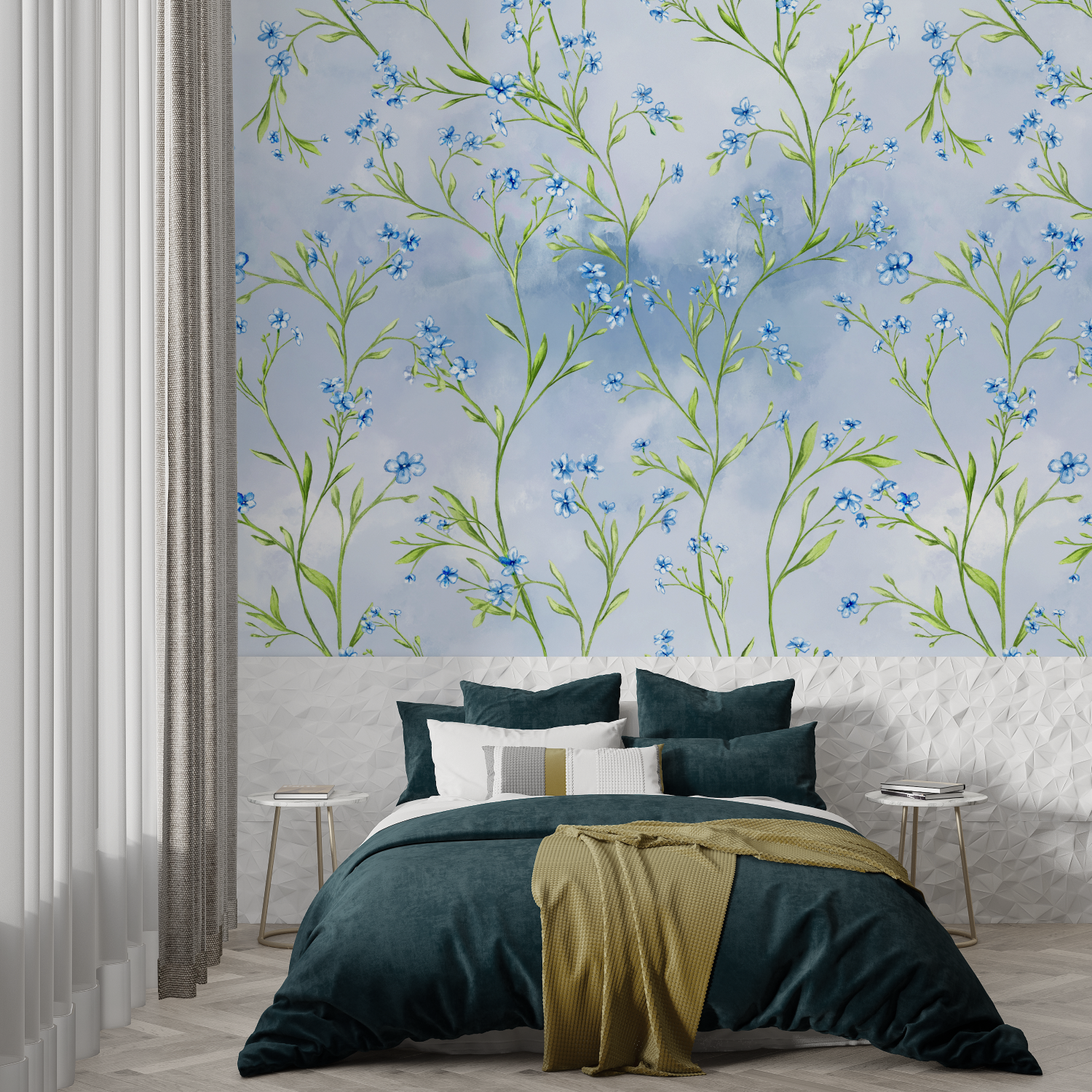 Papier Peint Liberty Bleu – Panorama-Tendenz