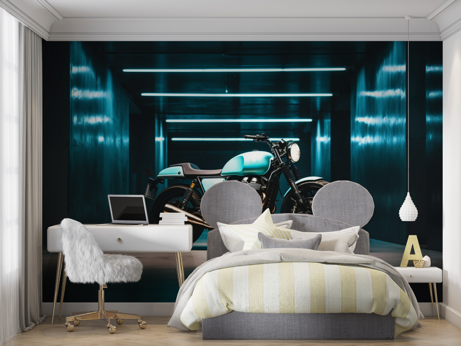 Blue Tone Motorcycle Wallpaper | Murals Wallpaper