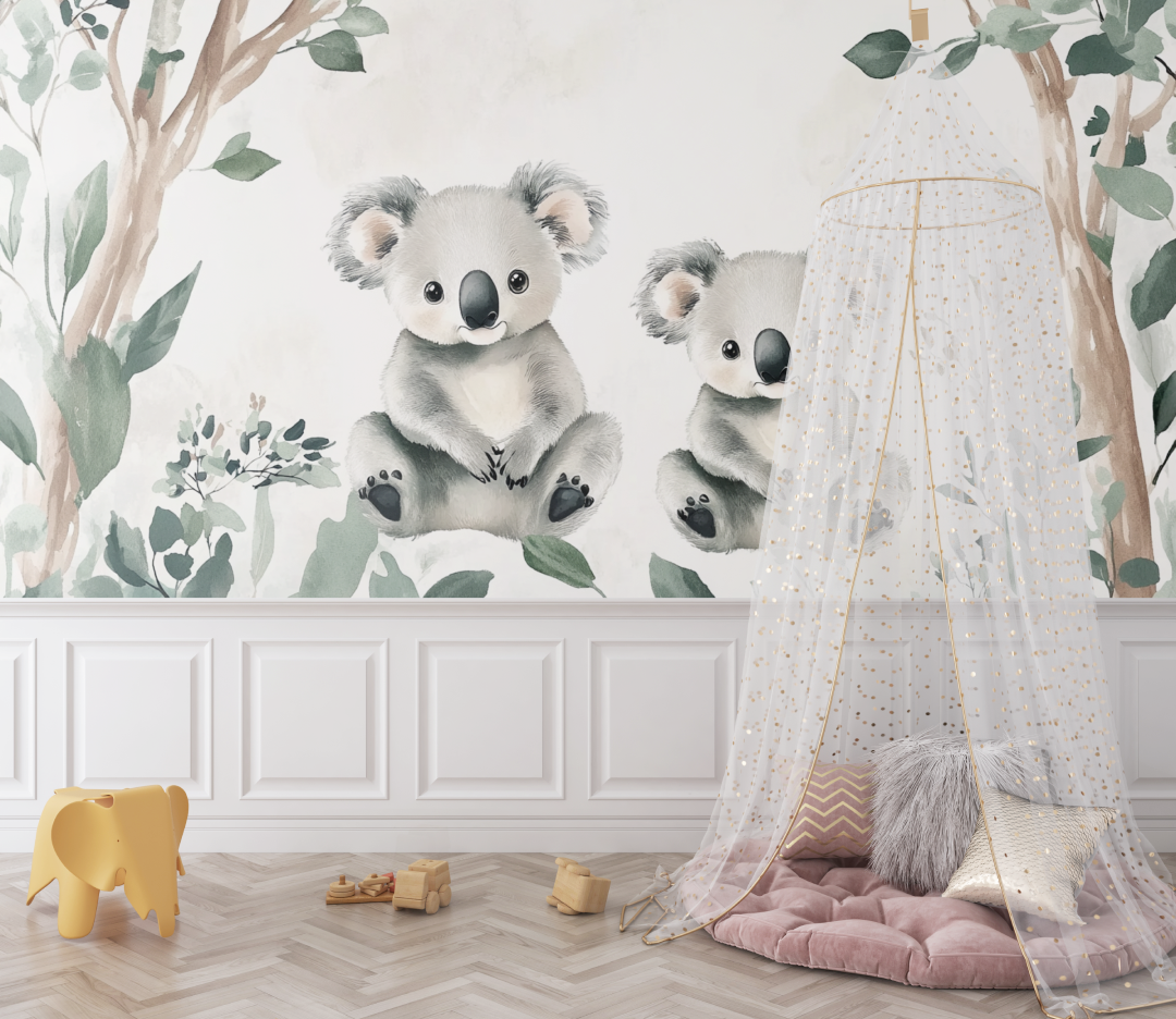 Koala Tapete und Snuggle Morning | Wandbilder Tapete