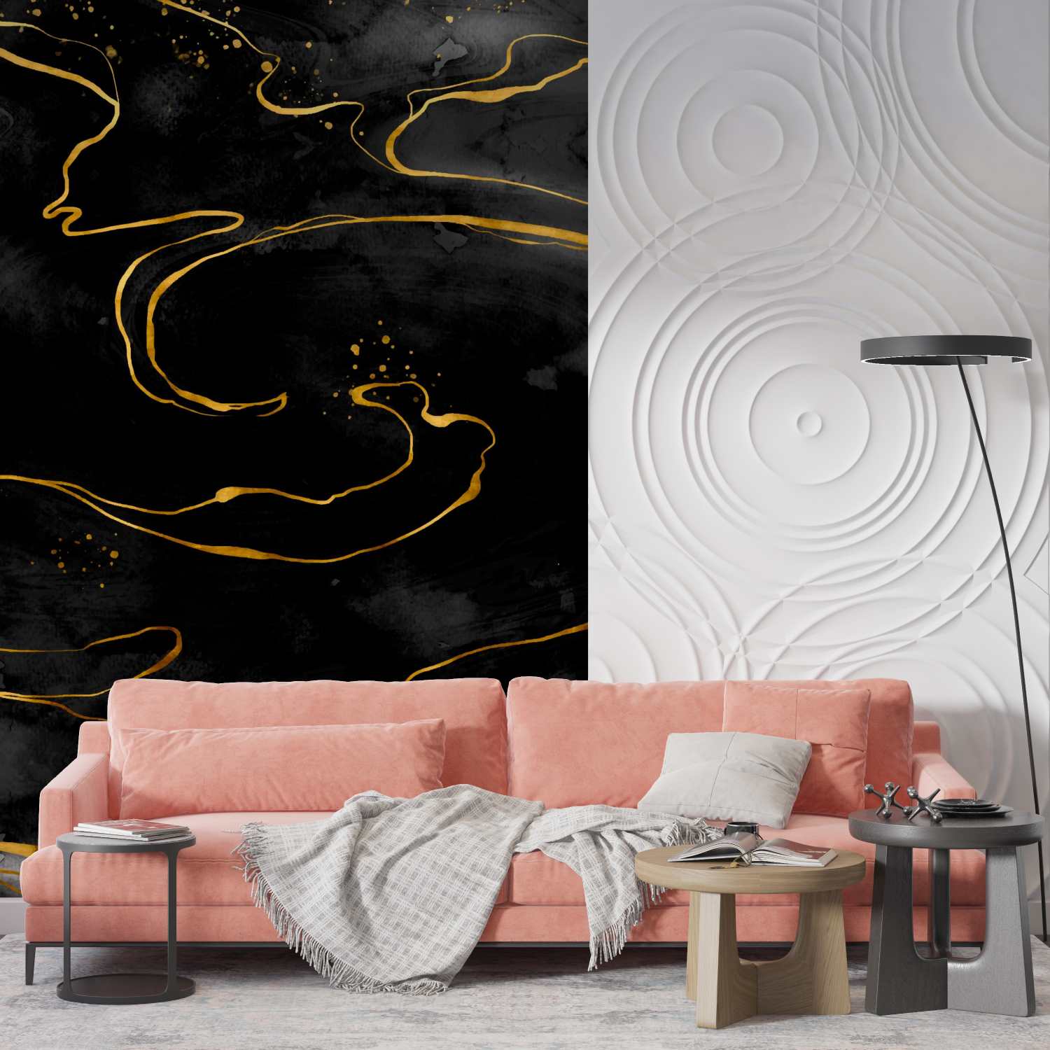 Gold and Black Wallpaper | Murals Wallpaper