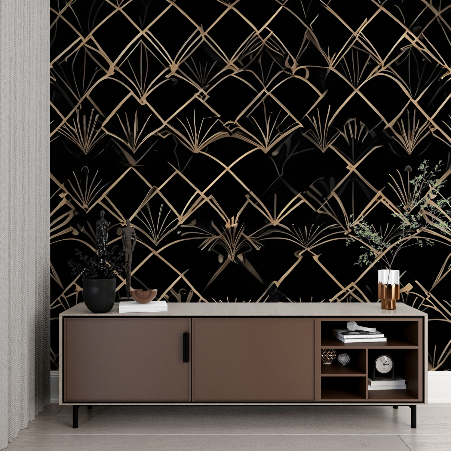 Gatsby Black Wallpaper | Murals Wallpaper