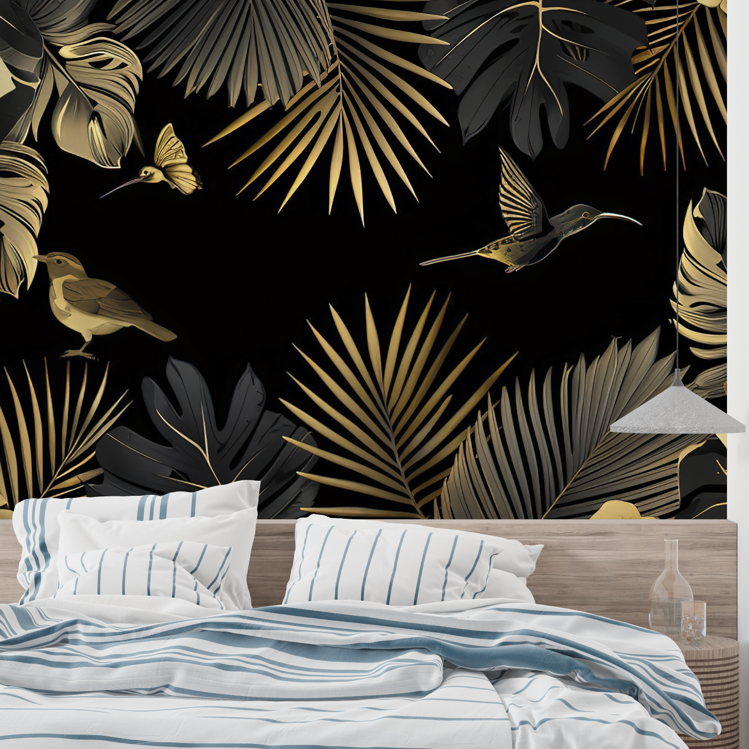 Black Gold Tropical Wallpaper | Murals Wallpaper
