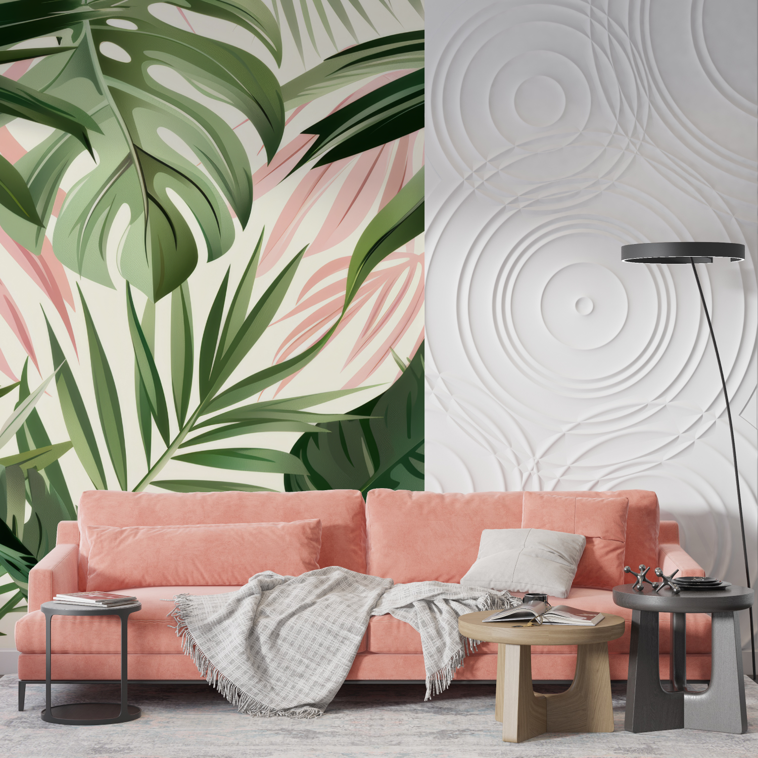 Green Pink Jungle Wallpaper | Murals Wallpaper