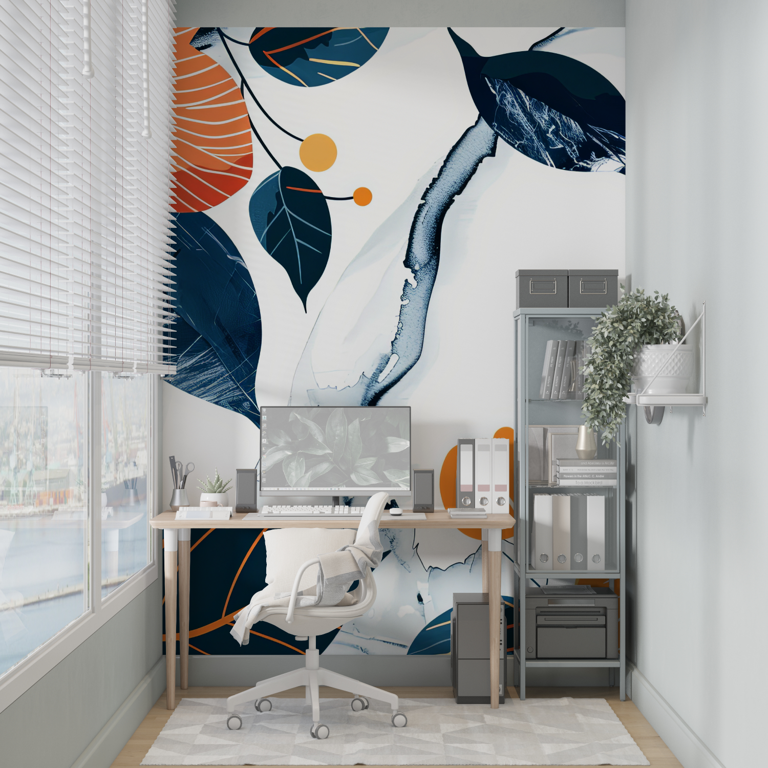 Blue and Orange Wallpaper | Murals Wallpaper