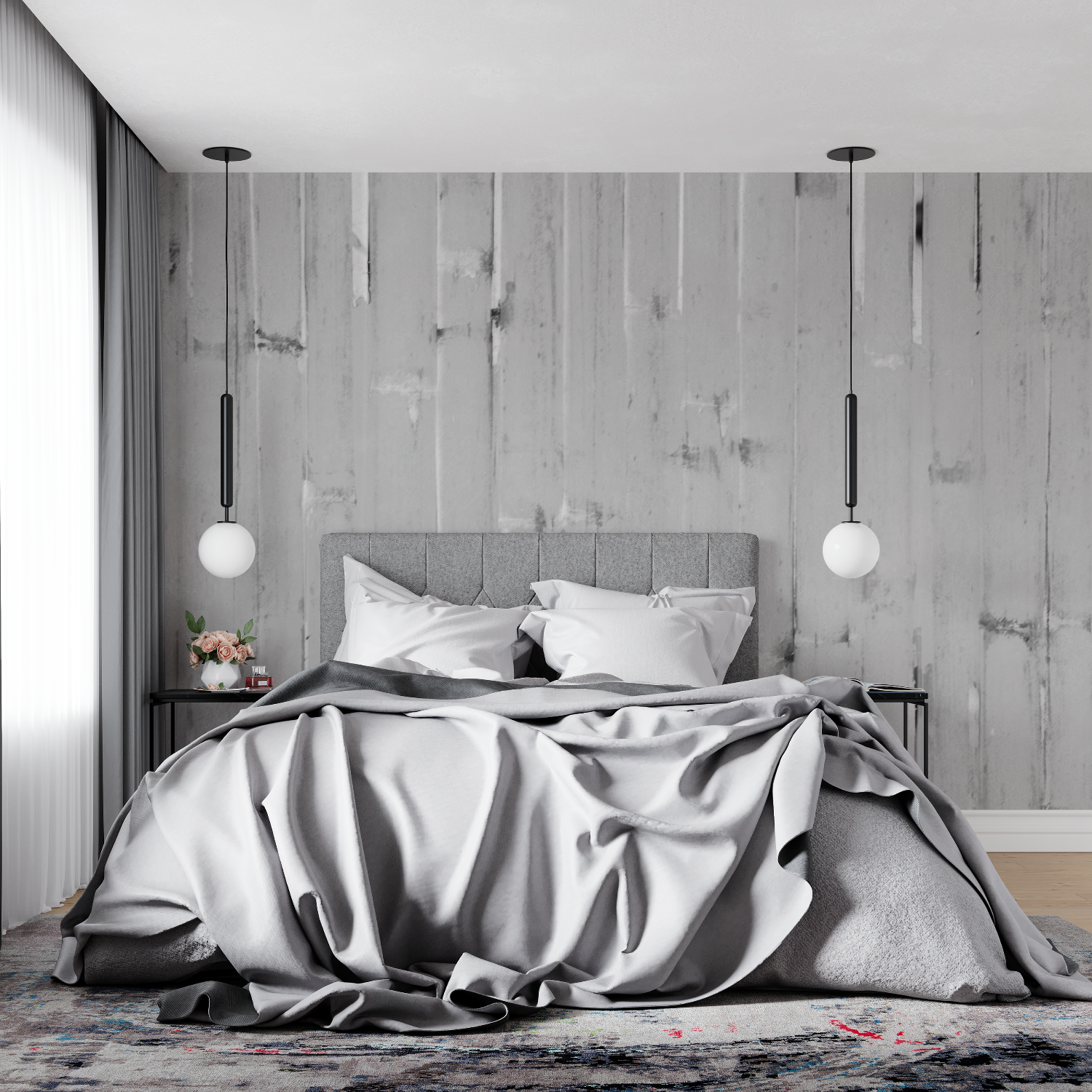 Gray Wood Effect Wallpaper | Murals Wallpaper