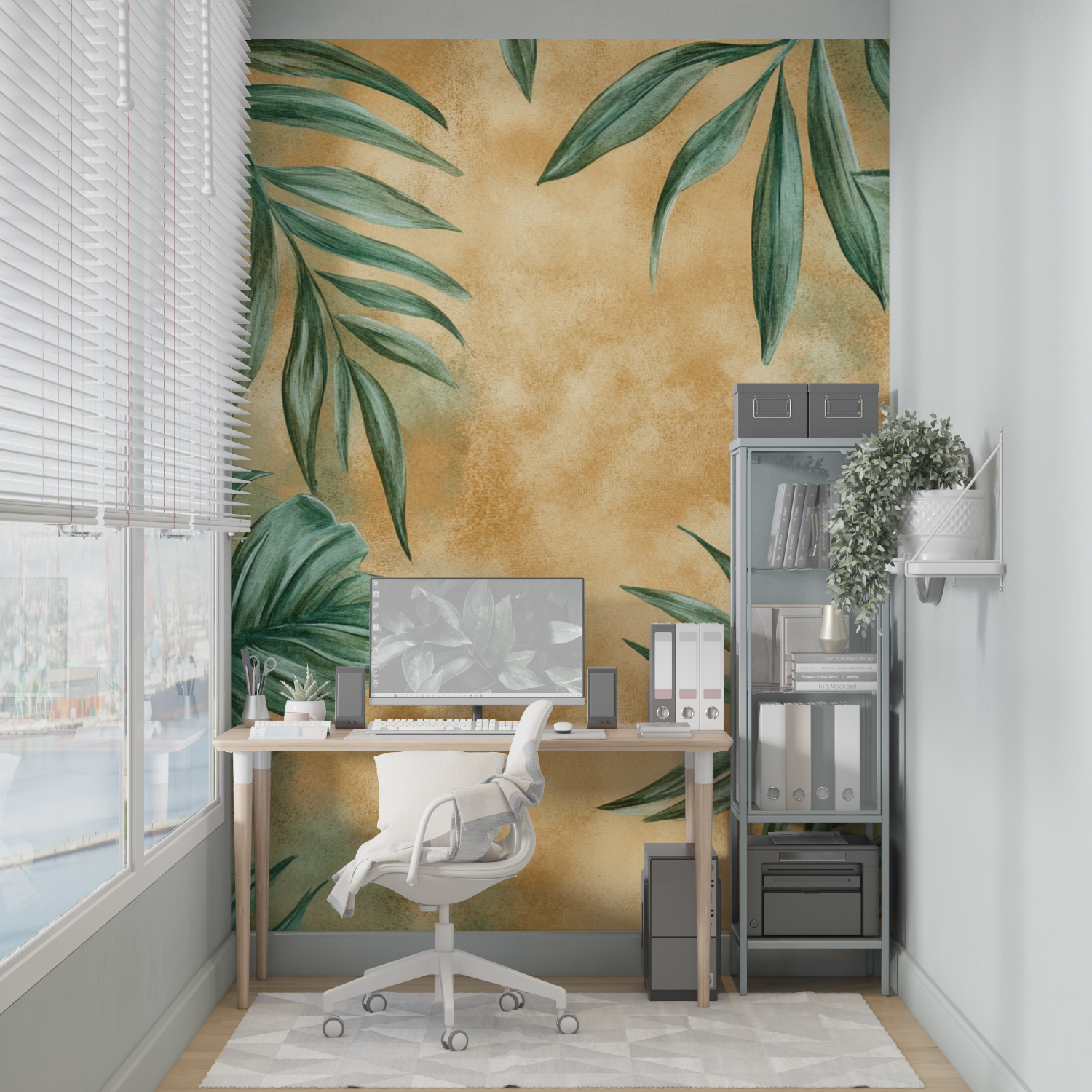 Terracotta Botanical Wall Mural Wallpaper | Murals Wallpaper