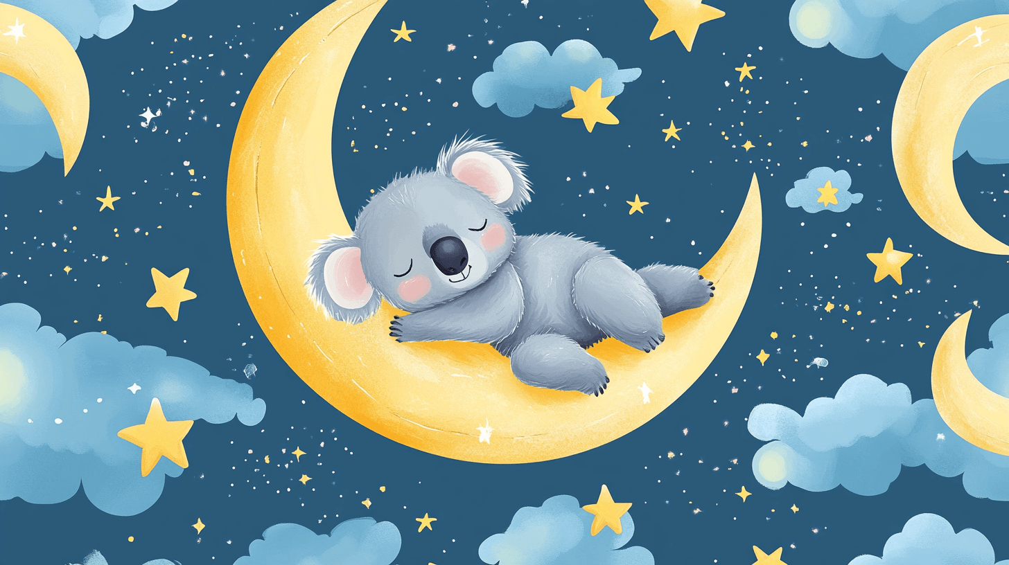 Sleeping Koala on a Moon Croissant Wallpaper | Murals Wallpaper