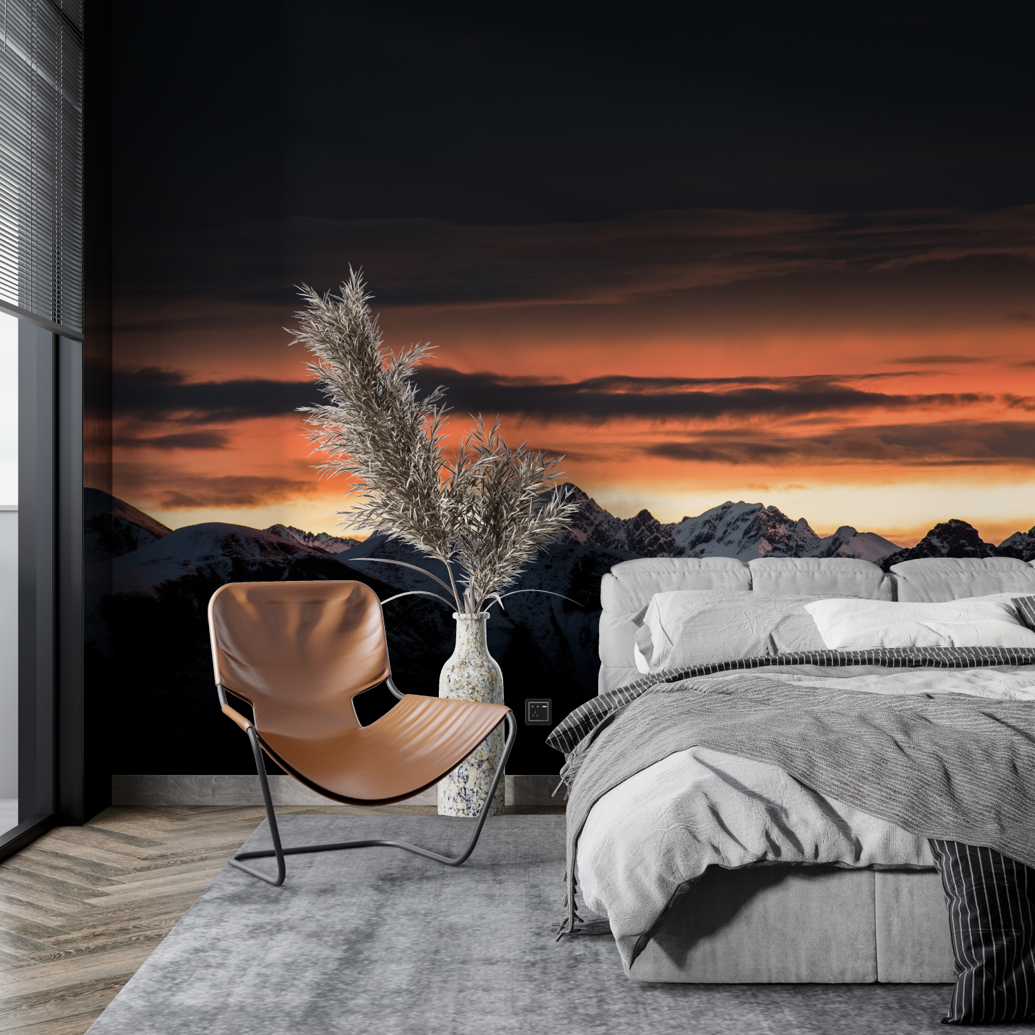 Bergnacht-Tapete | Wandbild-Tapete