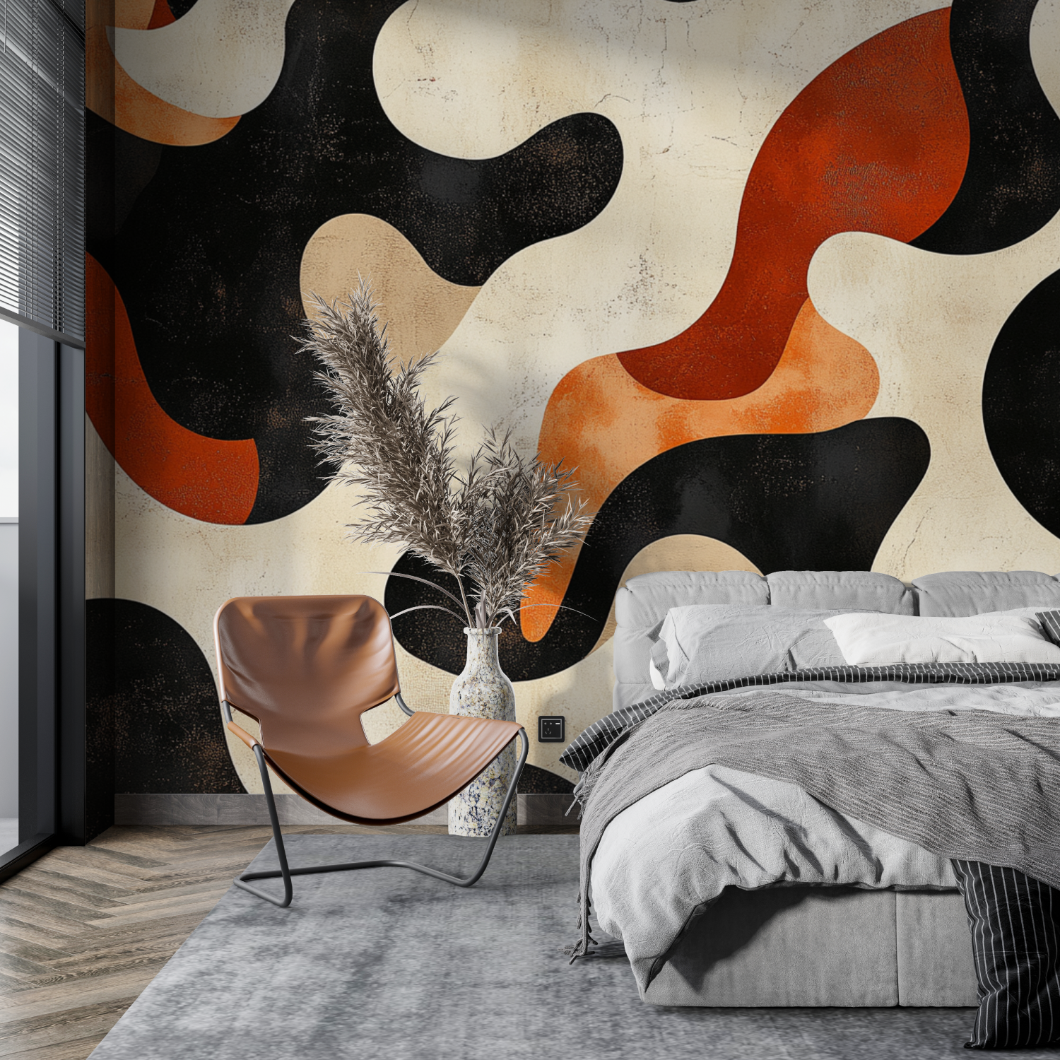 Terracotta Abstract Bubble Wallpaper | Murals Wallpaper