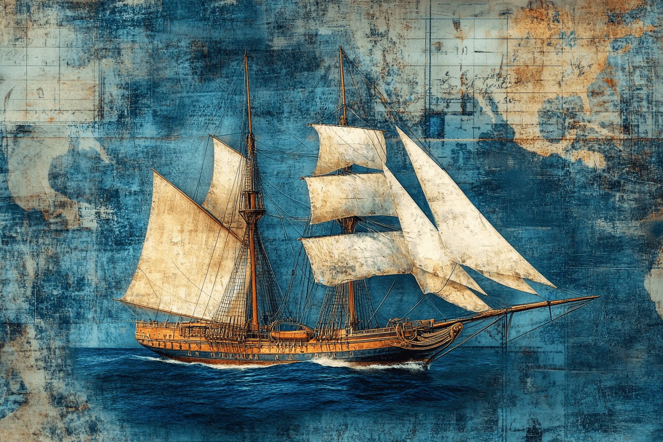 Nautical Sailboat Retro Wallpaper | Murals Wallpaper