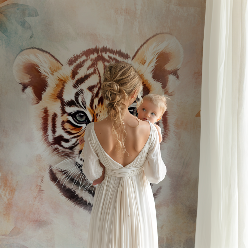Tiger Wallpaper Baby Room Unisex | Murals Wallpaper