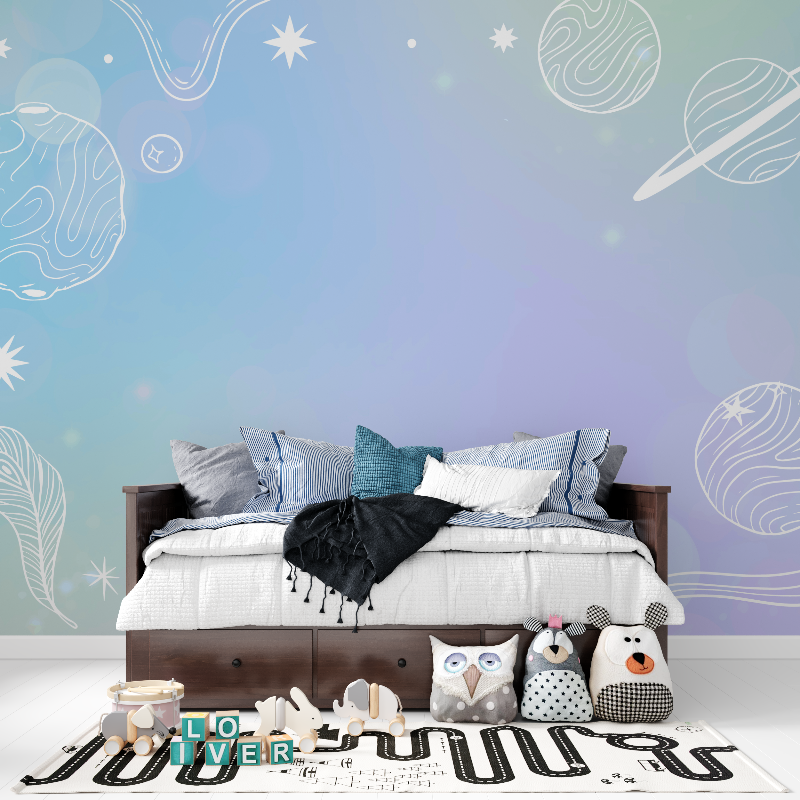 Pastel Space Bedroom Wallpaper | Murals Wallpaper