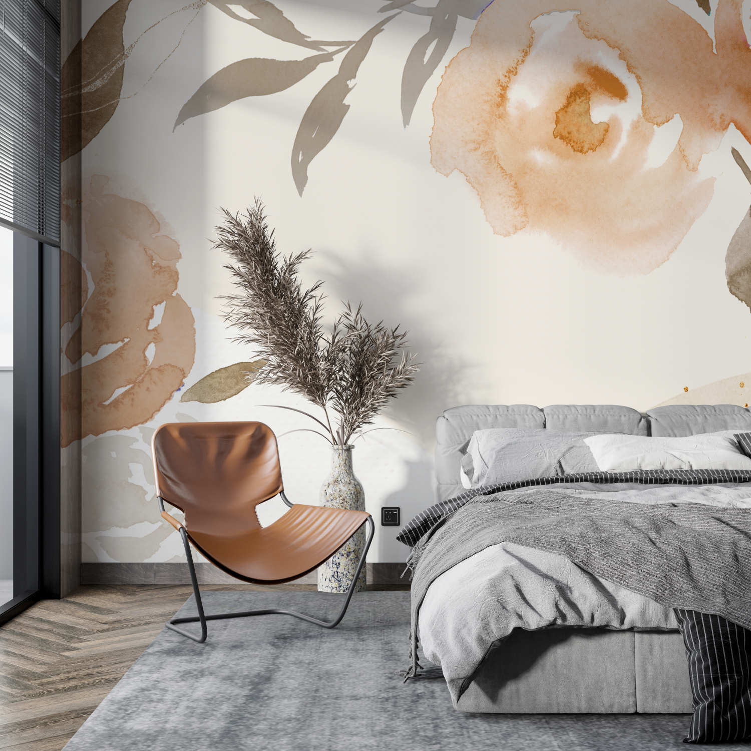 Watercolor Wallpaper Brown Shades | Murals Wallpaper