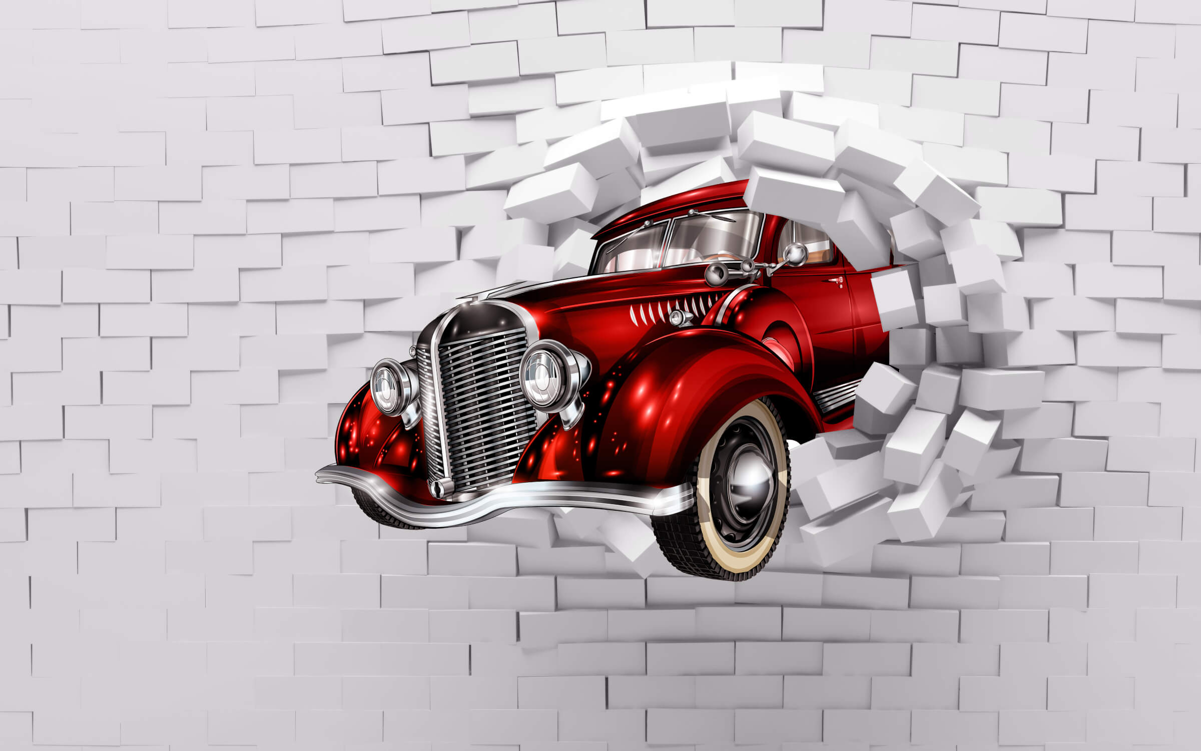 Car Boy Wallpaper 3D Effect | Murals Wallpaper