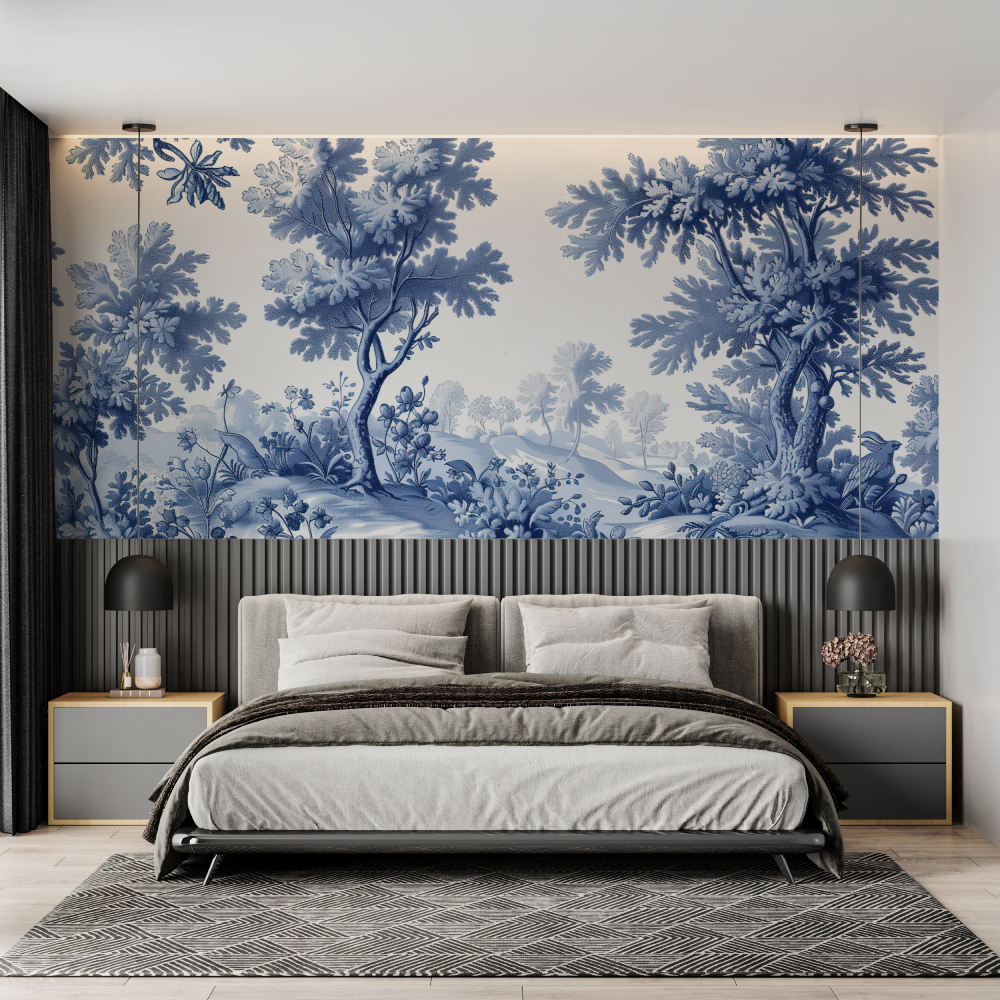 Papier Peint Panoramique Bleu Marine – Panorama-Wandbild