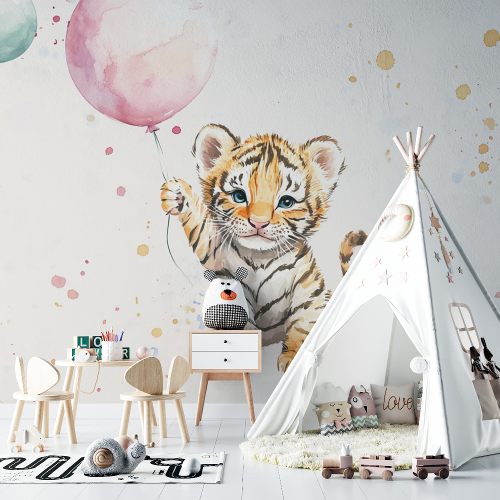 Tiger Balloon Wallpaper | Murals Wallpaper