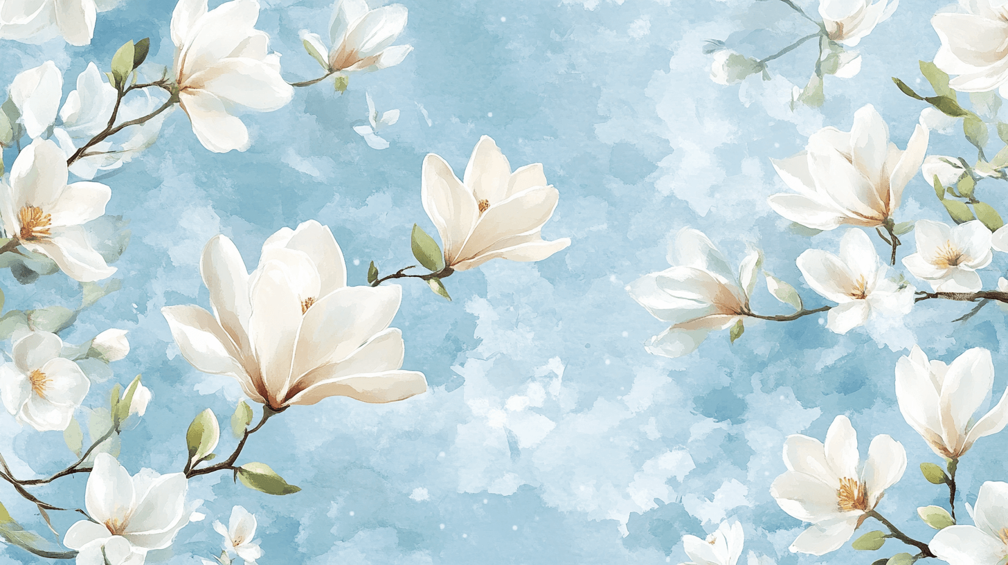 Watercolor Magnolia Floral Wallpaper | Murals Wallpaper