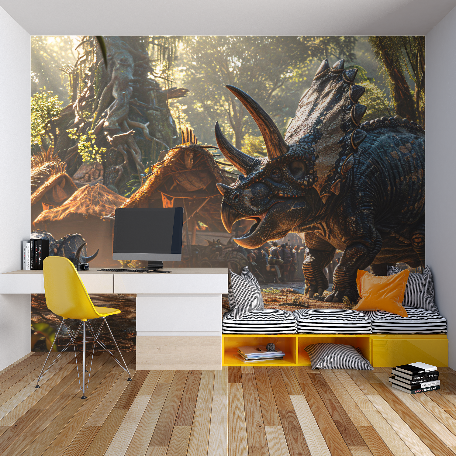 Triceratops Dinosaur Wallpaper | Murals Wallpaper
