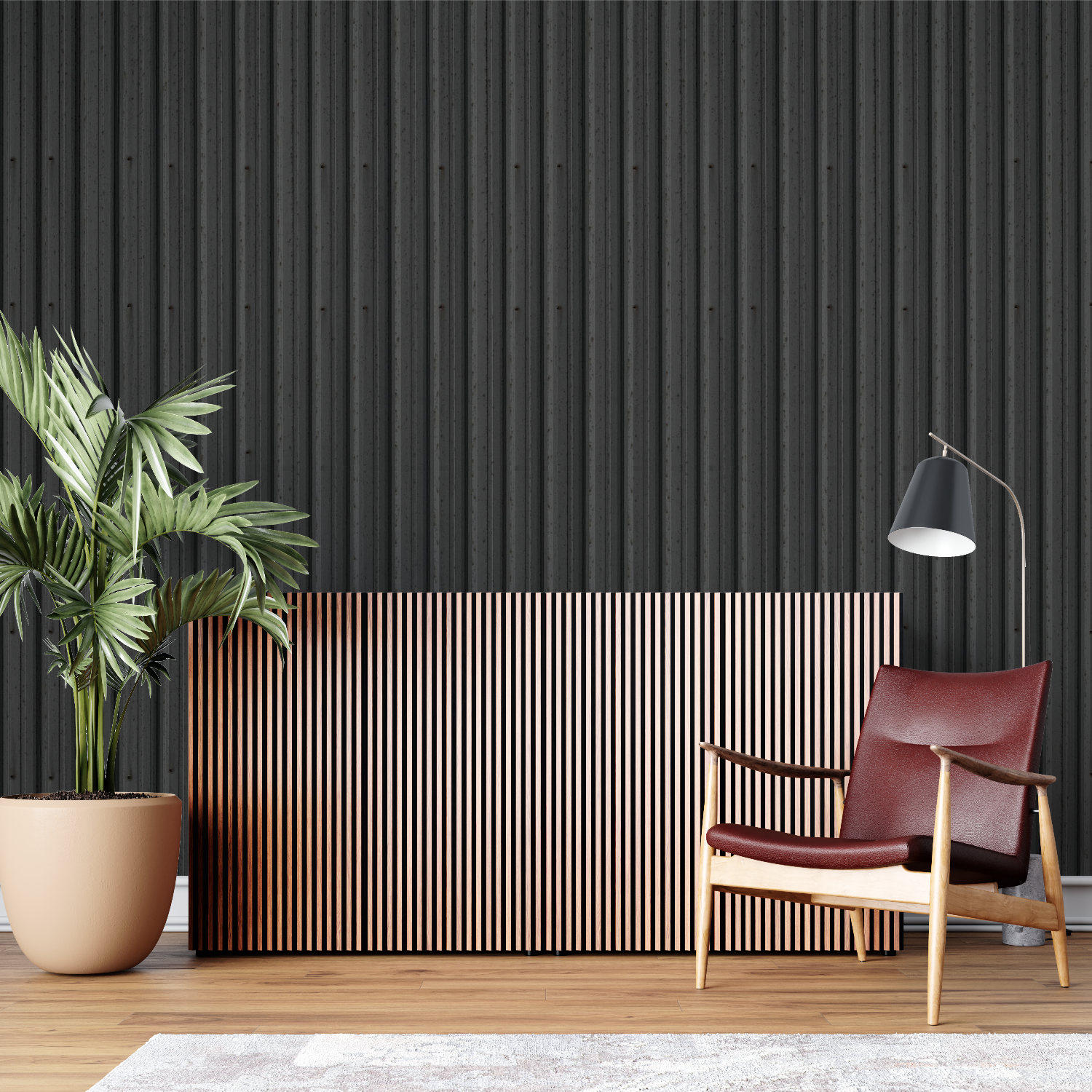 Black Wood Panel Wallpaper.Jpeg | Murals Wallpaper