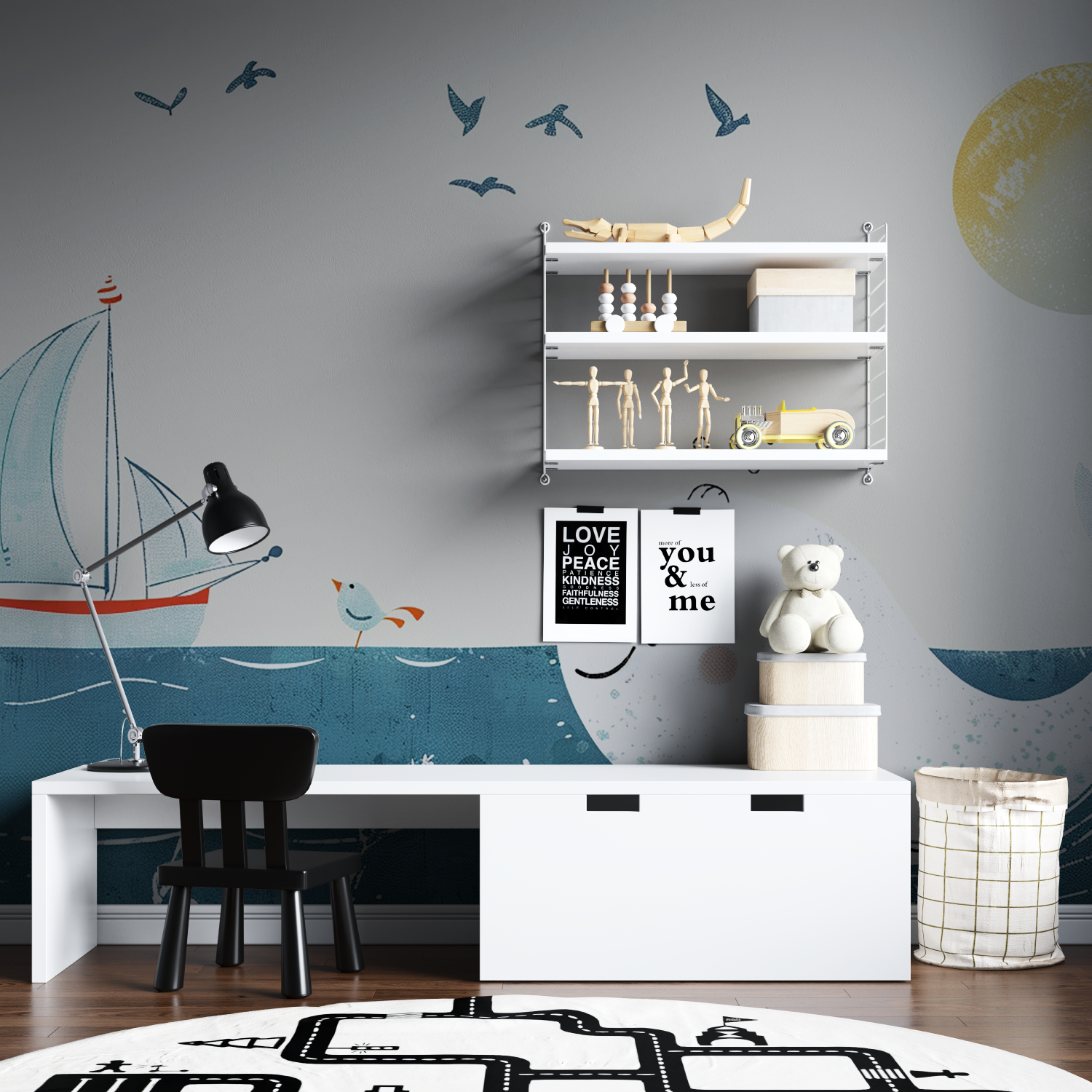 Navy Themed Wallpaper for Kids | Murals Wallpaper