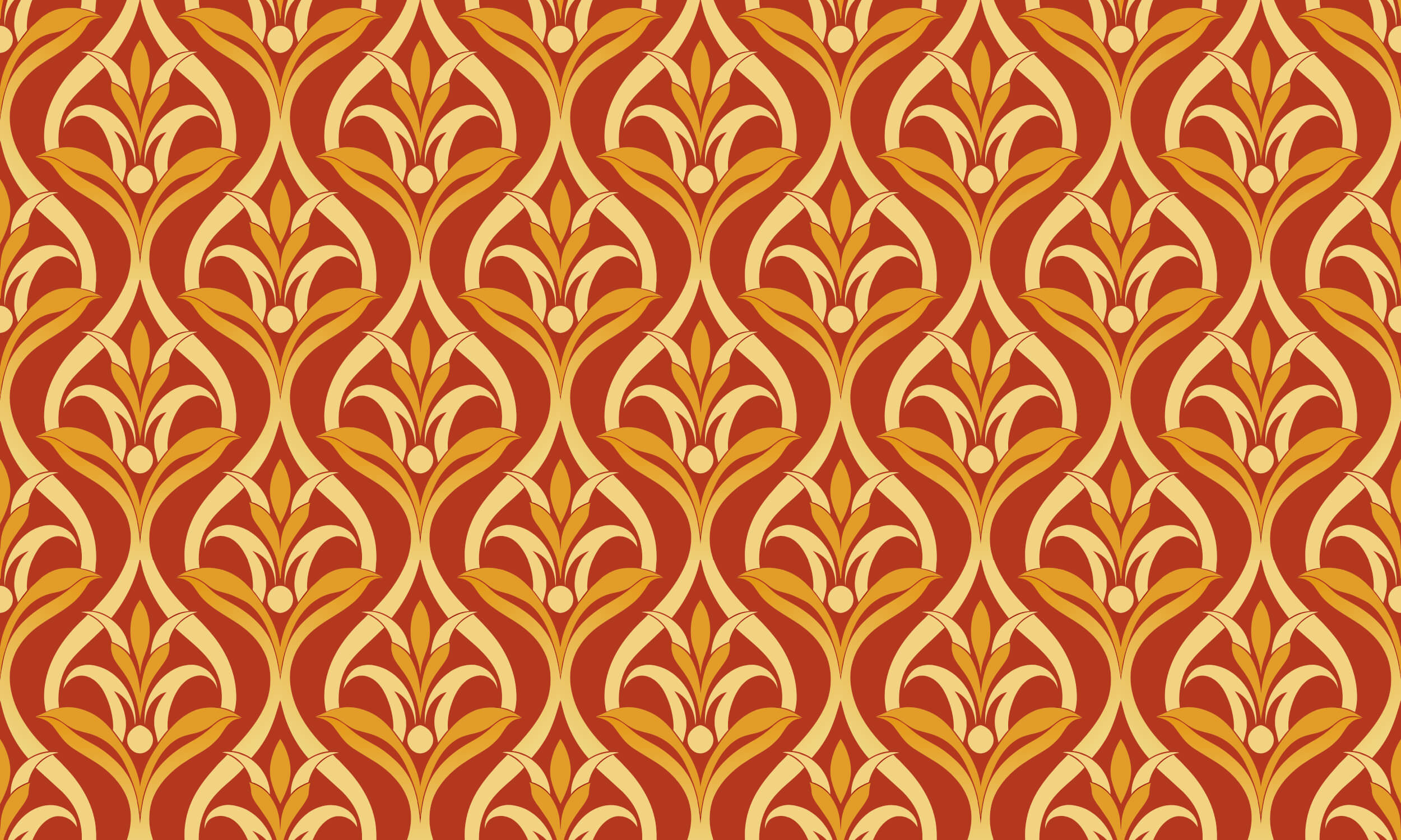 Orange Wallpaper with Pattern | Murals Wallpaper