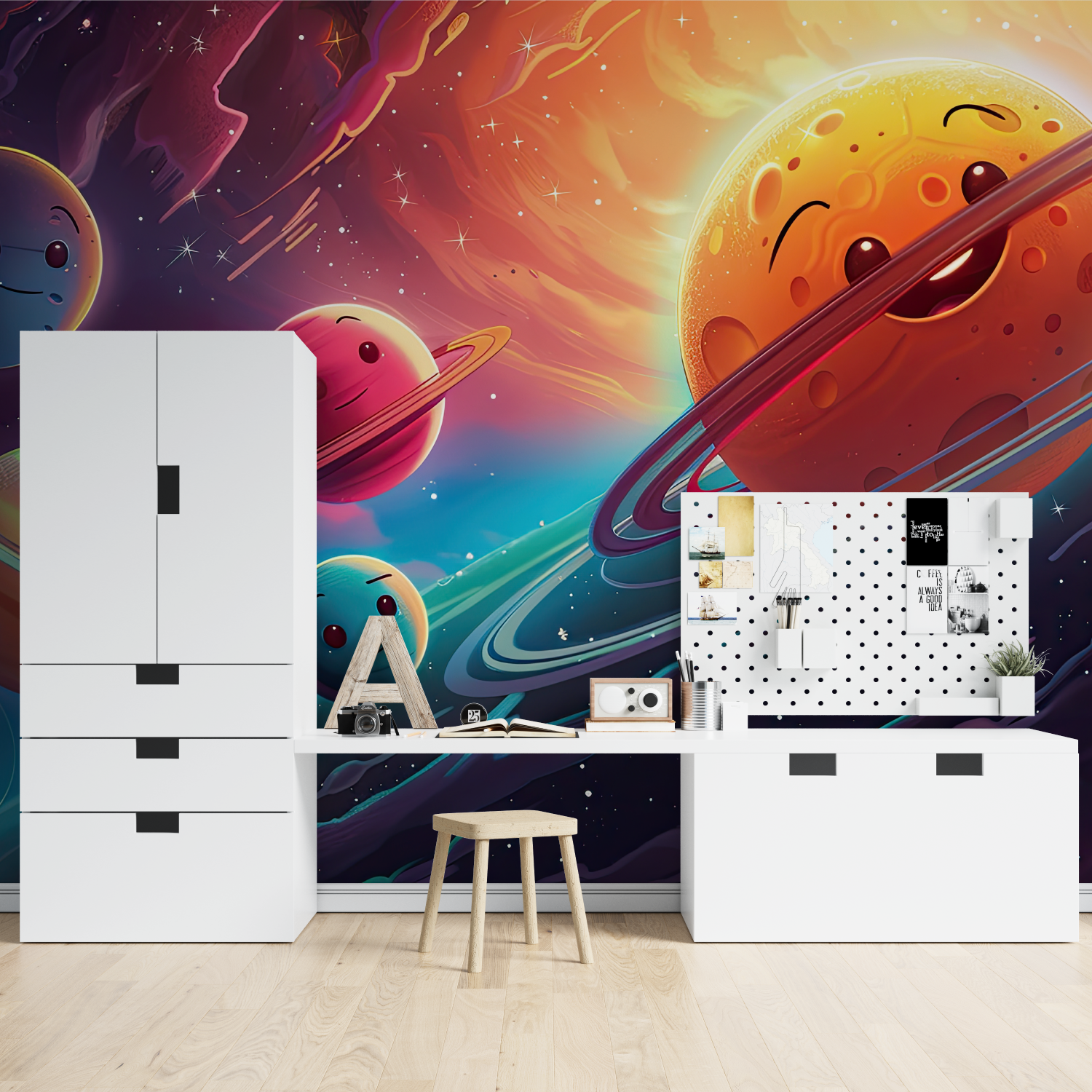 Papiermalerei Espace et Galaxie – Tapisserie Garçon