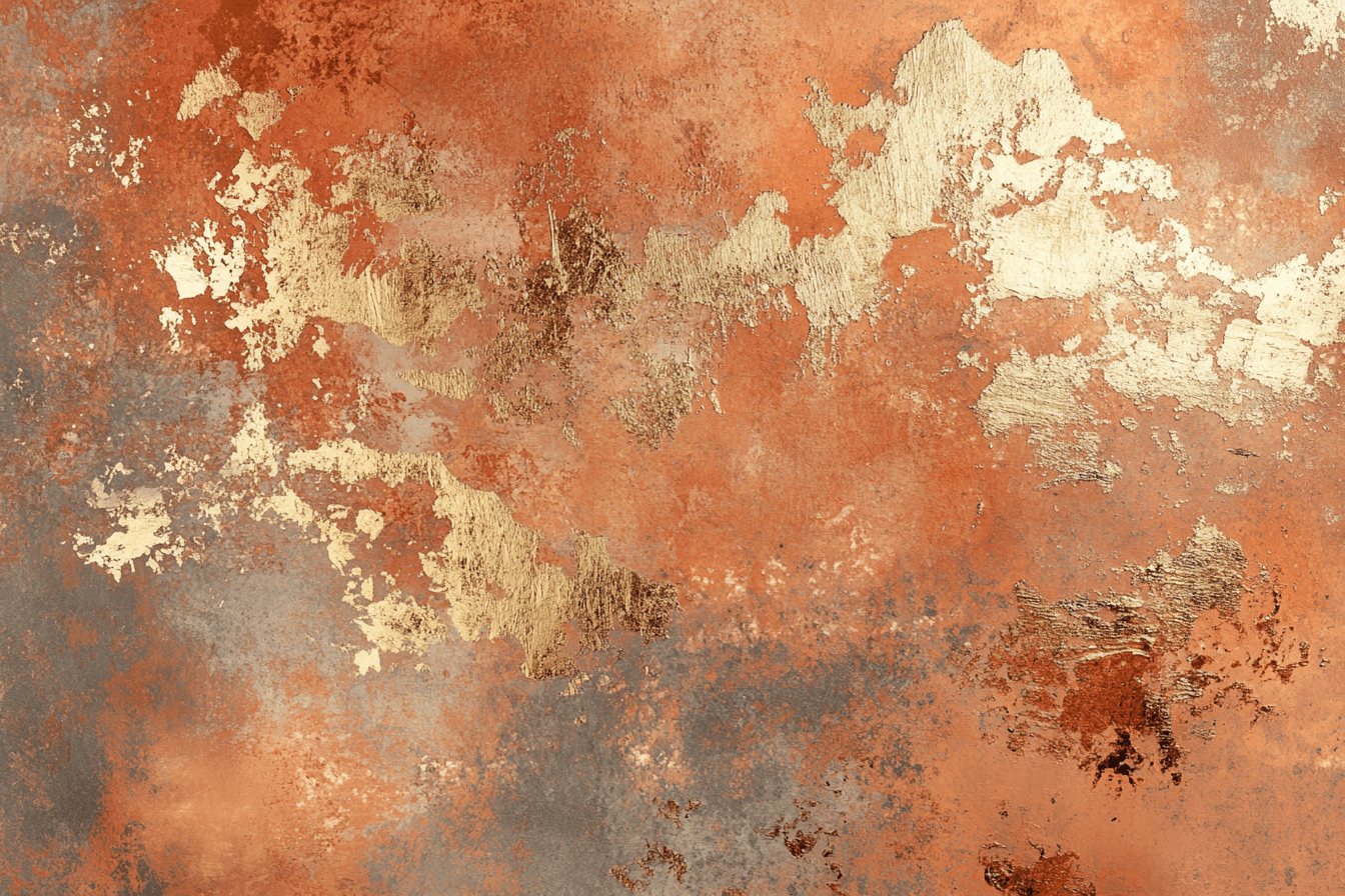 Terracotta Wallpaper with Metallic Gold Highlights | Murals Wallpaper