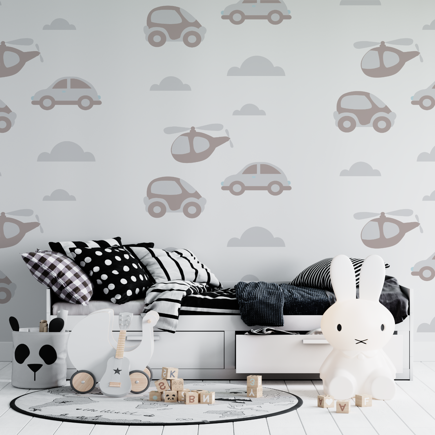 Tapete mit kleinem Auto | Wandtapete