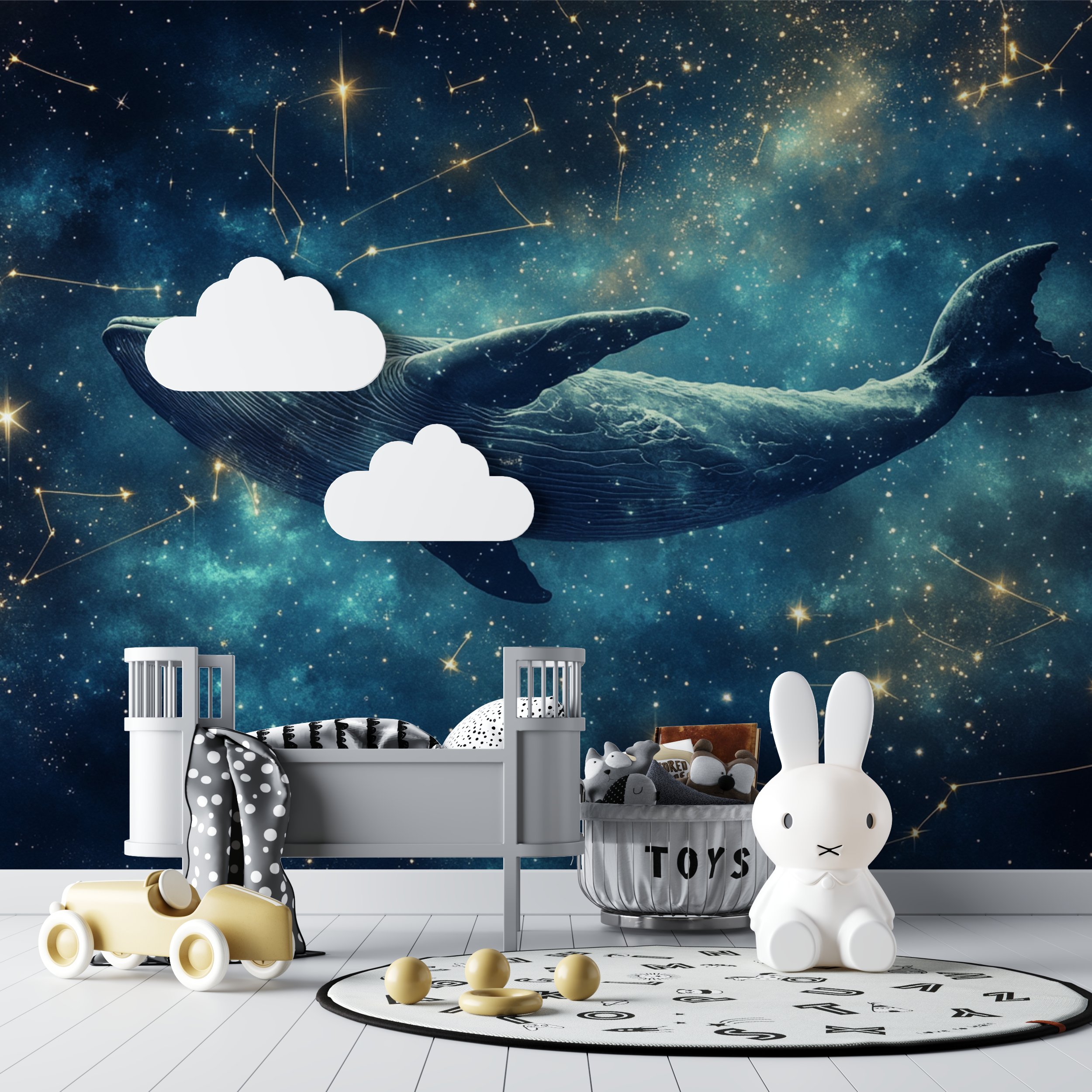 Whale and Star Marine Wallpaper | Murals Wallpaper