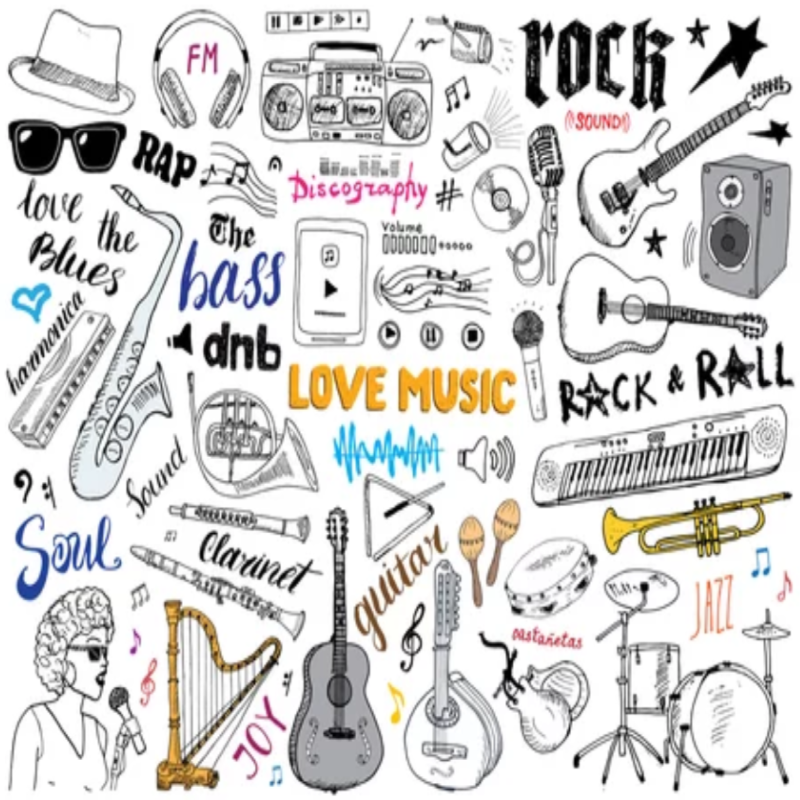 Musiktapete, originelle Dekoration | Wandtapeten