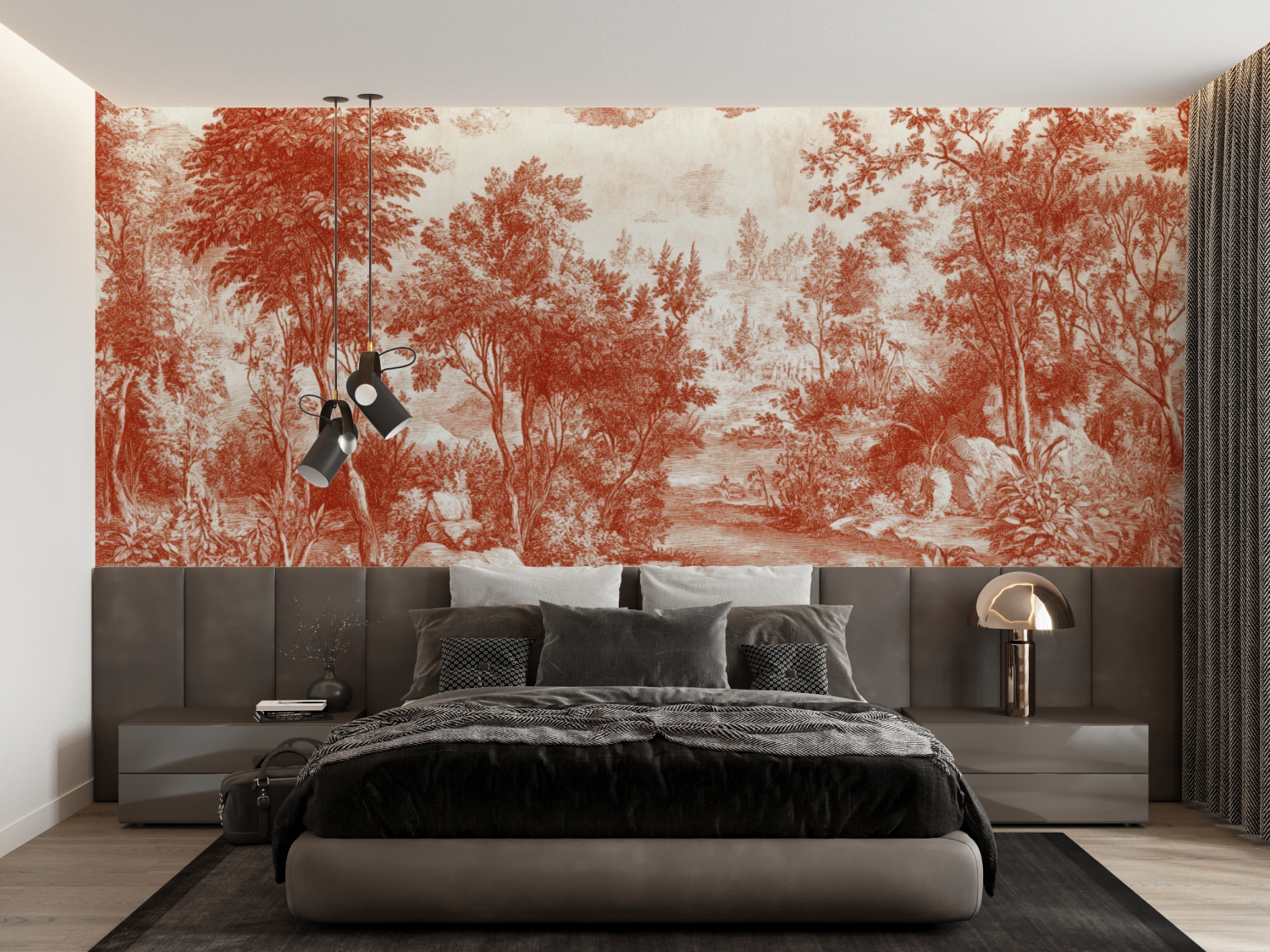 Papel de parede Terracotta Jouy Room | Murais Papel de parede