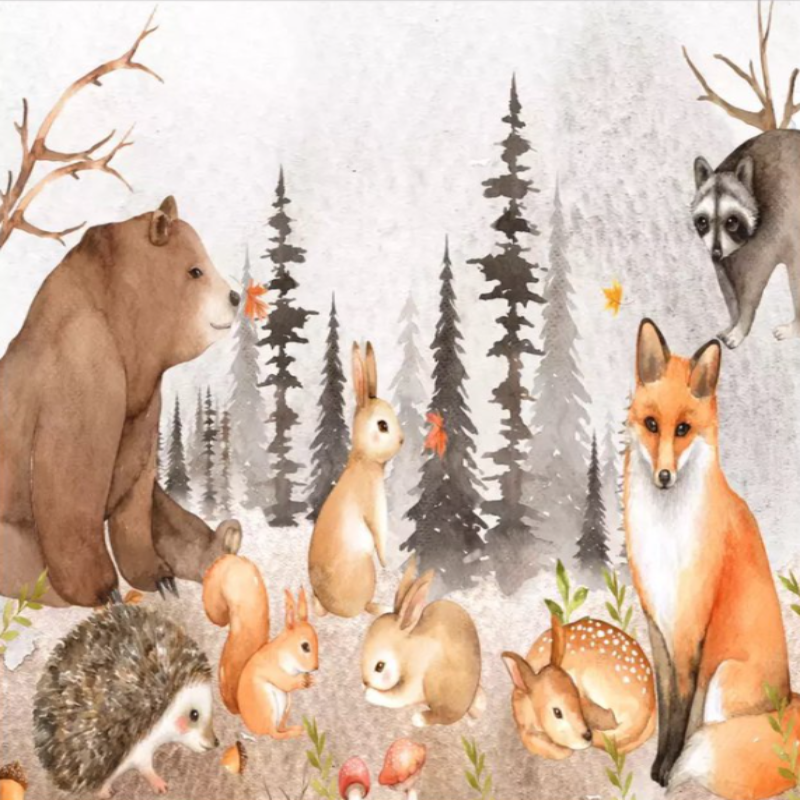 Wild Forest Animal Wallpaper | Murals Wallpaper