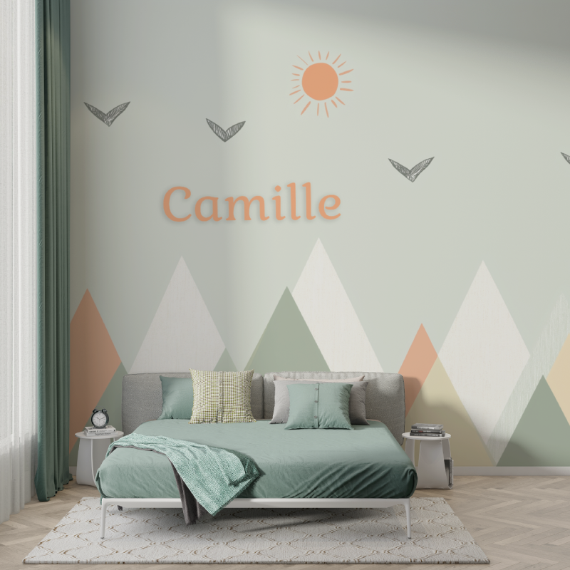 Skandinavische grüne Namens-Tapete | Murals Tapeten