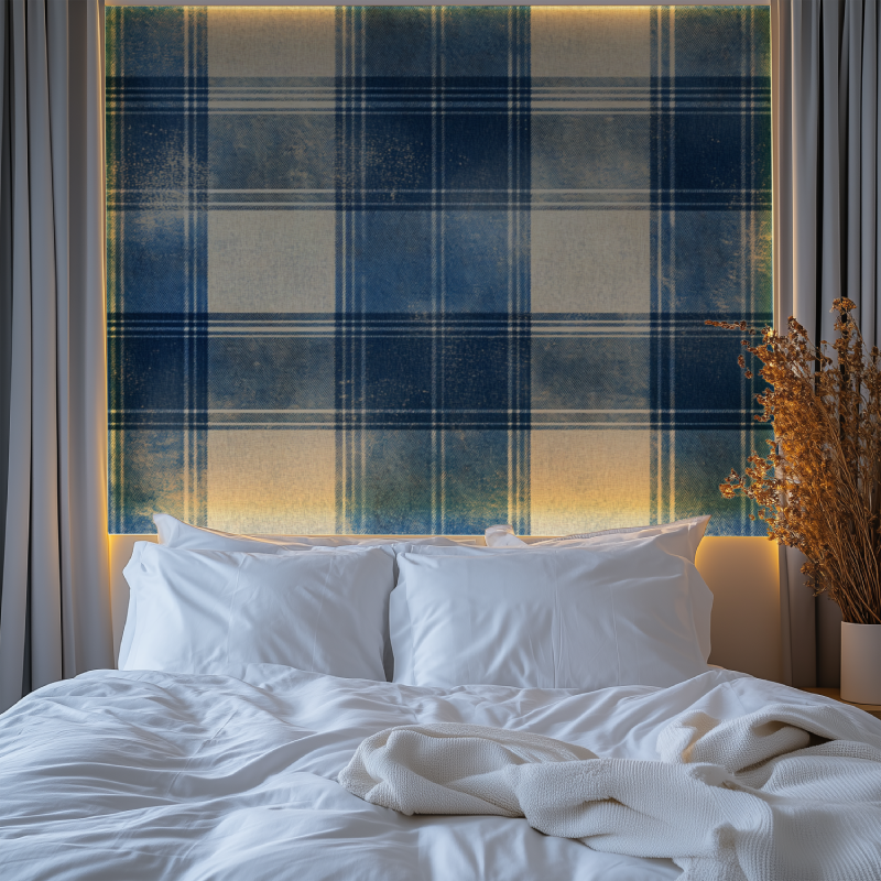 Vintage Blue Tartan Wallpaper | Murals Wallpaper