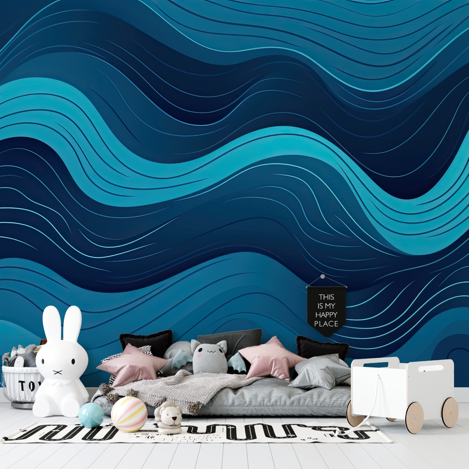 Navy Wave Teen Wallpaper | Murals Wallpaper
