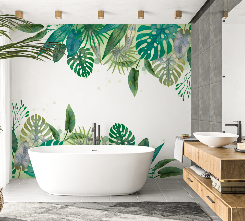 Green Jungle Bathroom Wallpaper | Murals Wallpaper