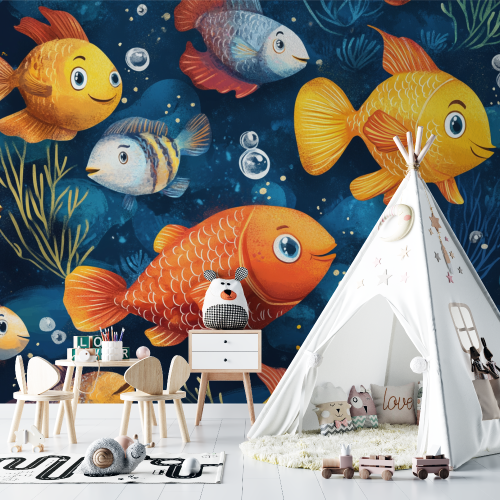 Marine Octopus and Fish Wallpaper | Murals Wallpaper