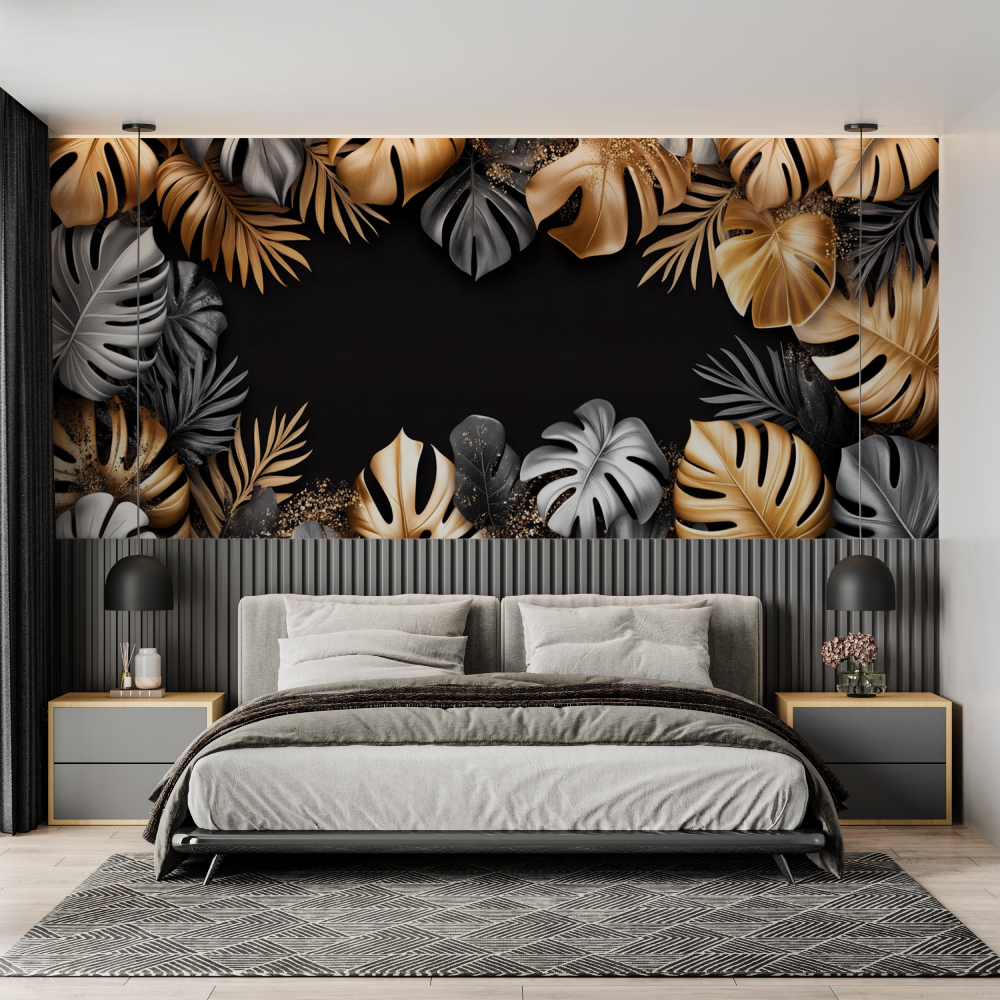 Black and Gold Jungle Wallpaper | Murals Wallpaper