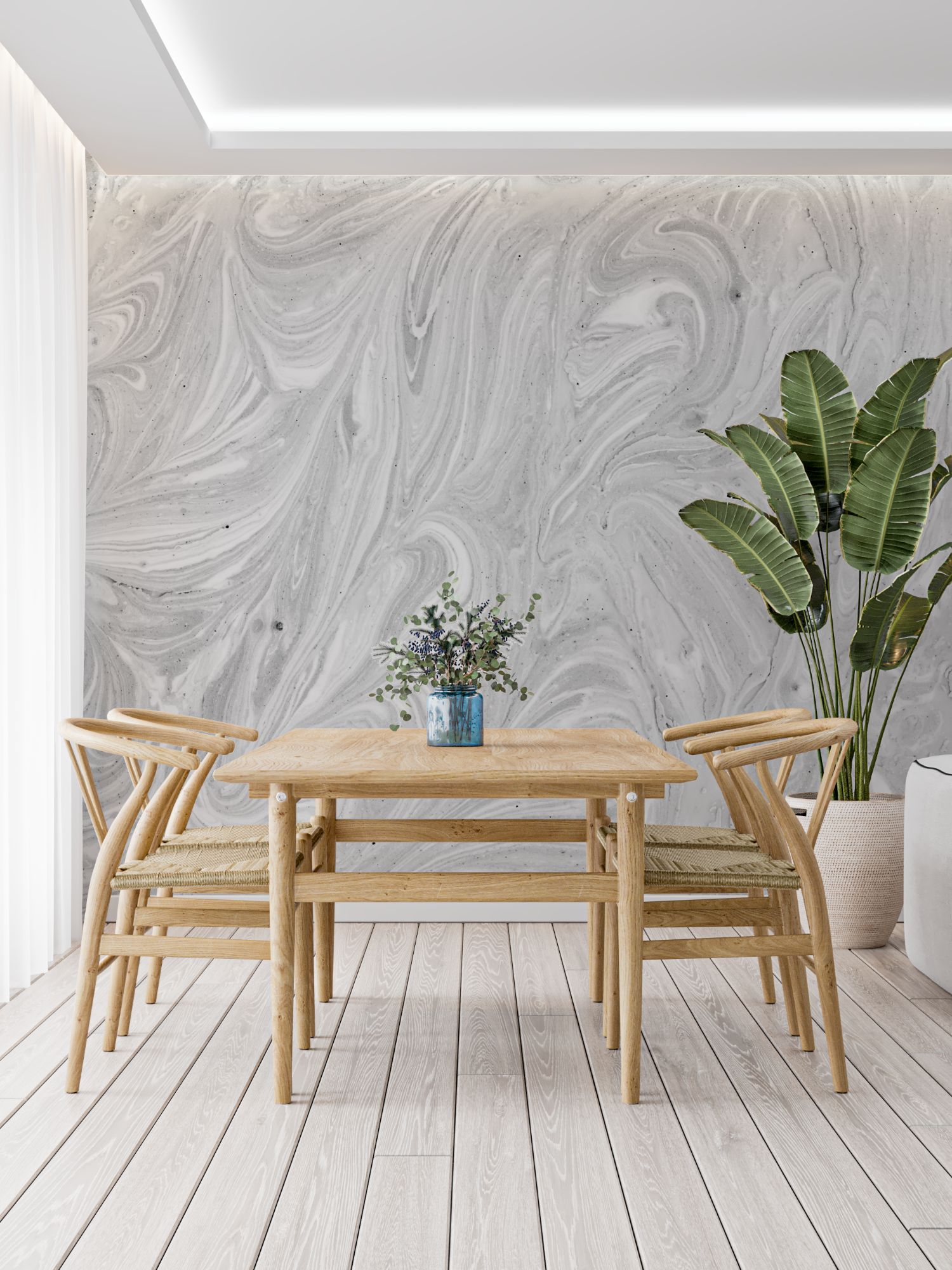 Gray and White Wallpaper for Bedroom | Murals Wallpaper