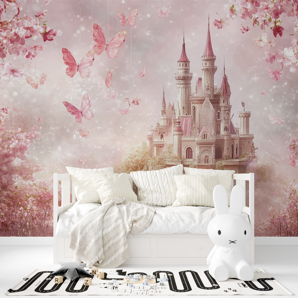 Princess Flower Sky and Castle Wallpaper | Murals Wallpaper