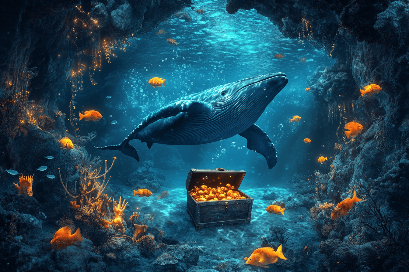 Whale and Hidden Treasure Marine Wallpaper | Murals Wallpaper