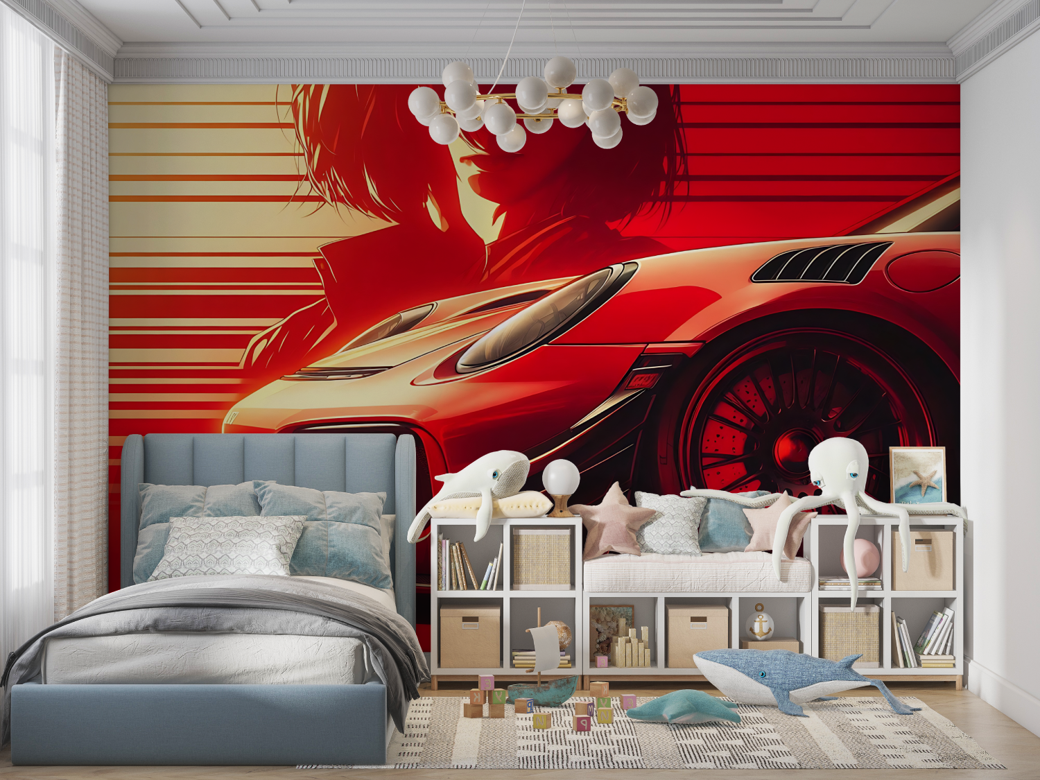 Red Sports Car Wallpaper | Murals Wallpaper