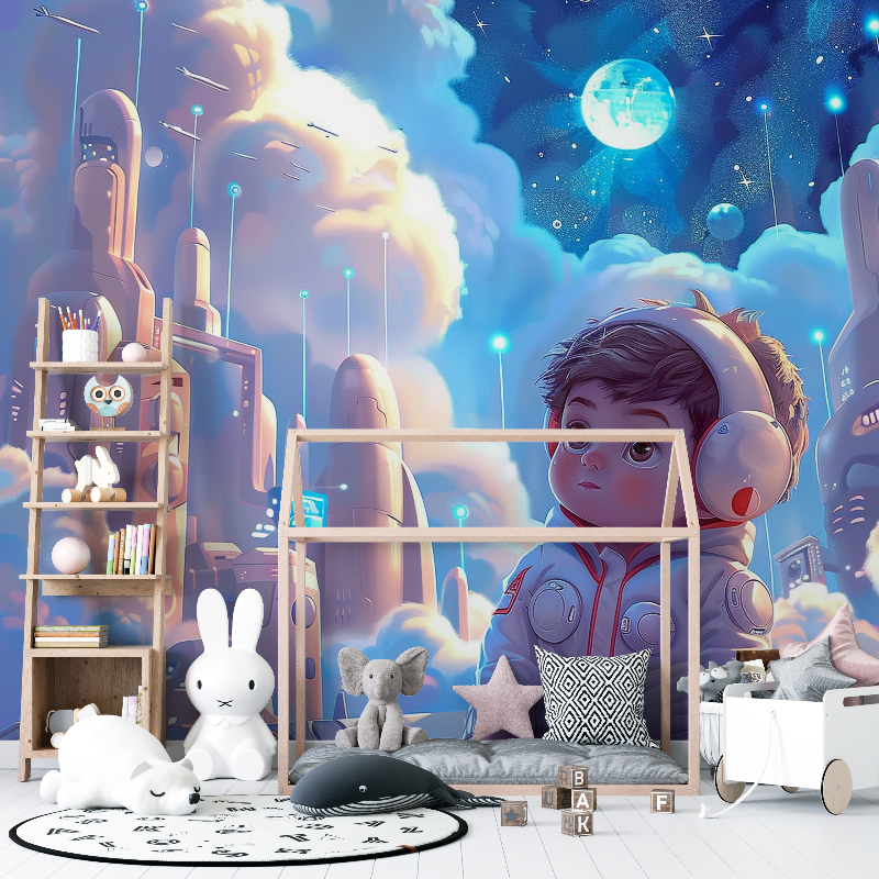 Papier peint chambre ado petit astronaute 12