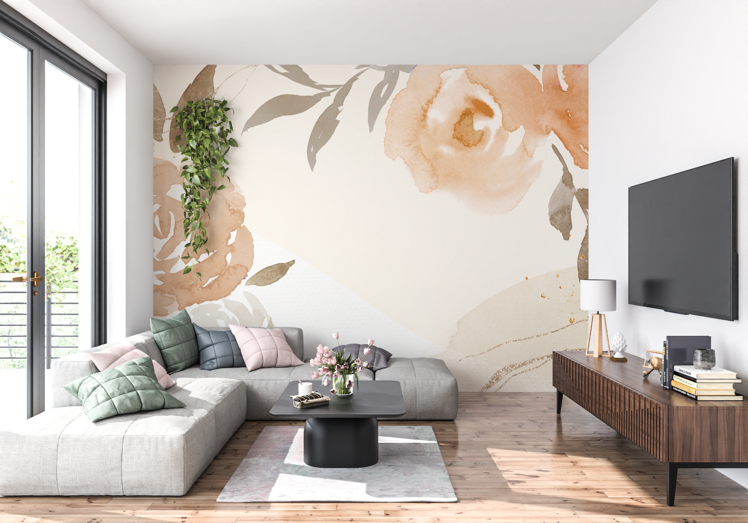 Watercolor Wallpaper Brown Shades | Murals Wallpaper